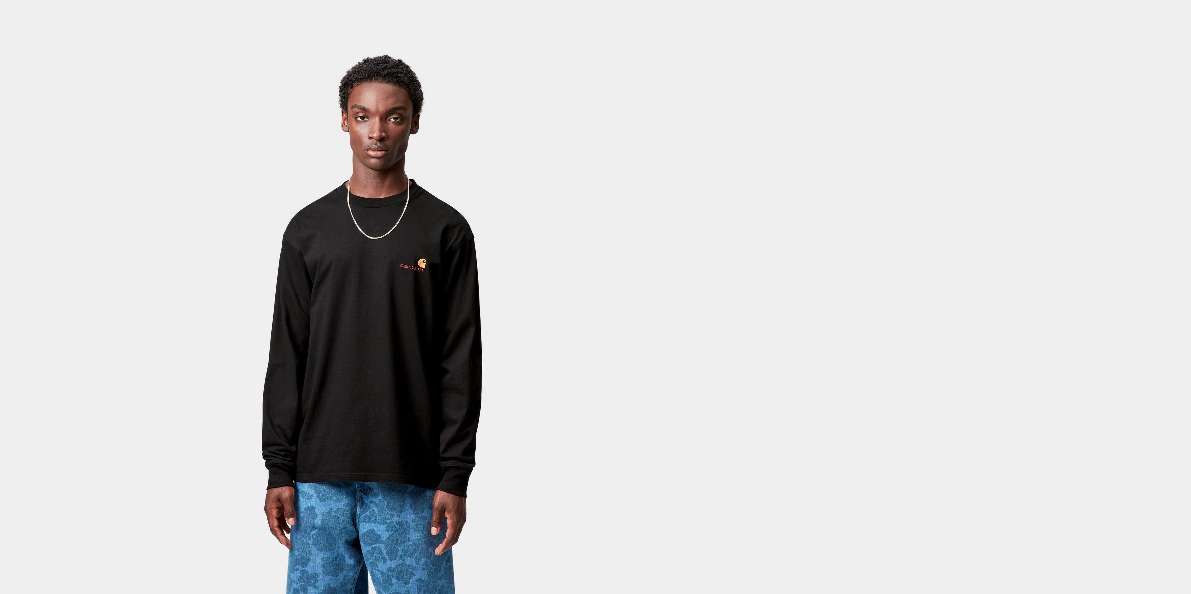 [CARHARTT]★韓国大人気★L/S AMERICAN SCRIPT T-SHIRT Carhartt WIP L/S American Script T-Shirt, Ash Heather
