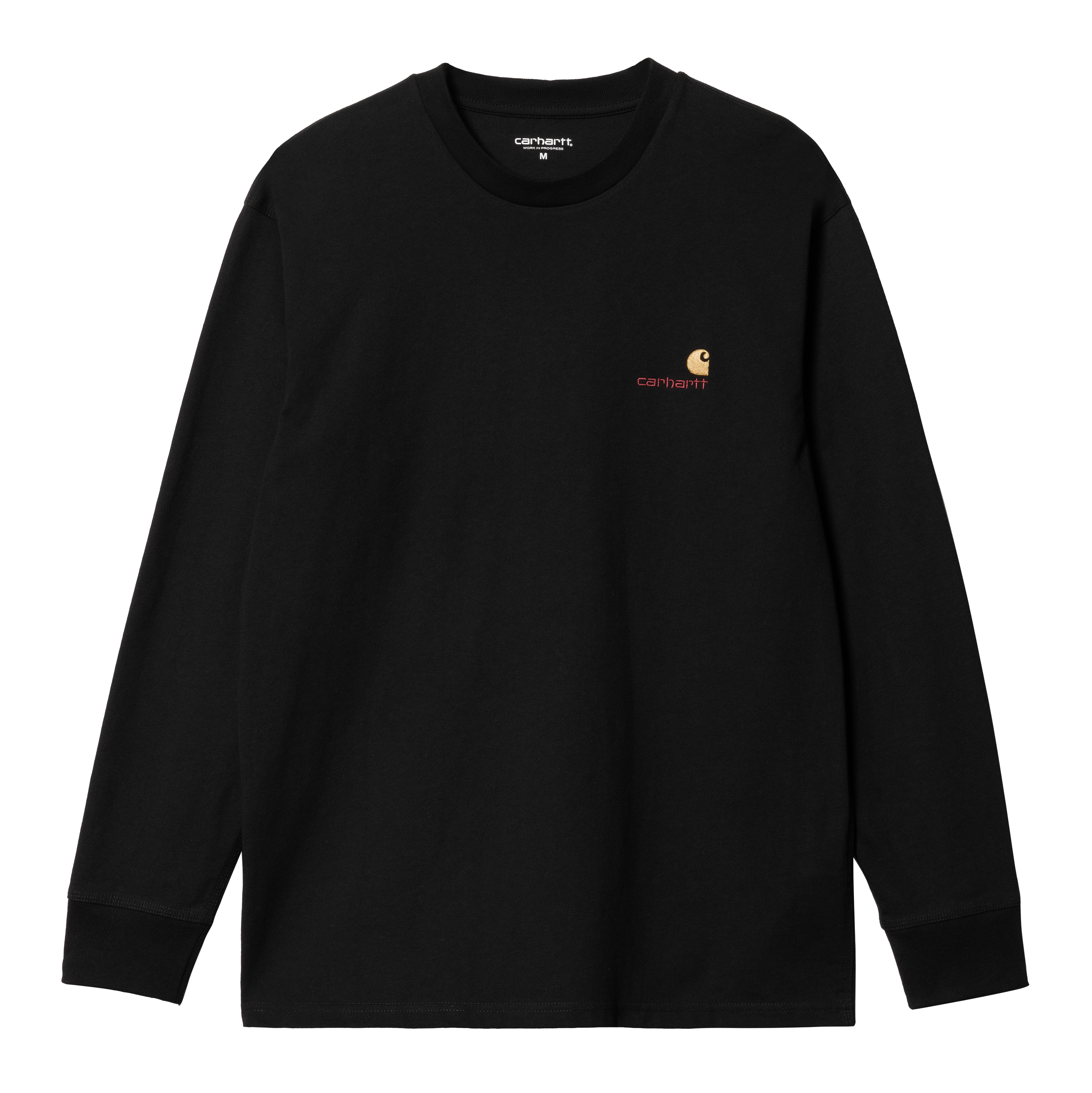 Carhartt WIP Long Sleeve American Script T-Shirt in Schwarz