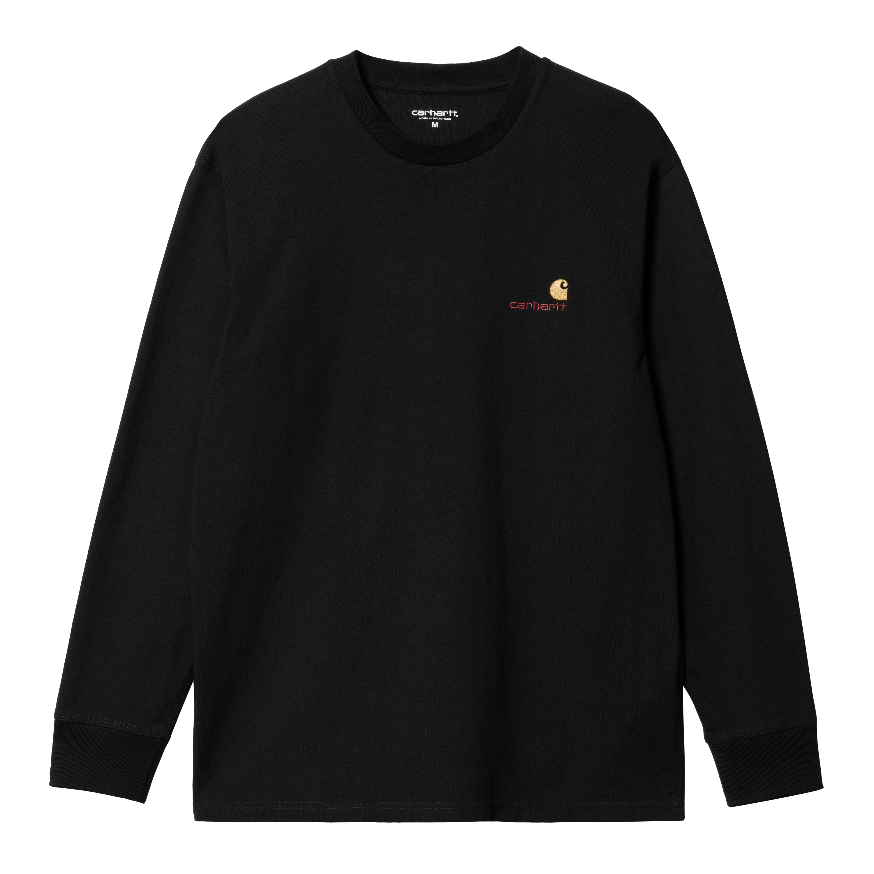 Carhartt WIP Long Sleeve American Script T-Shirt in Black