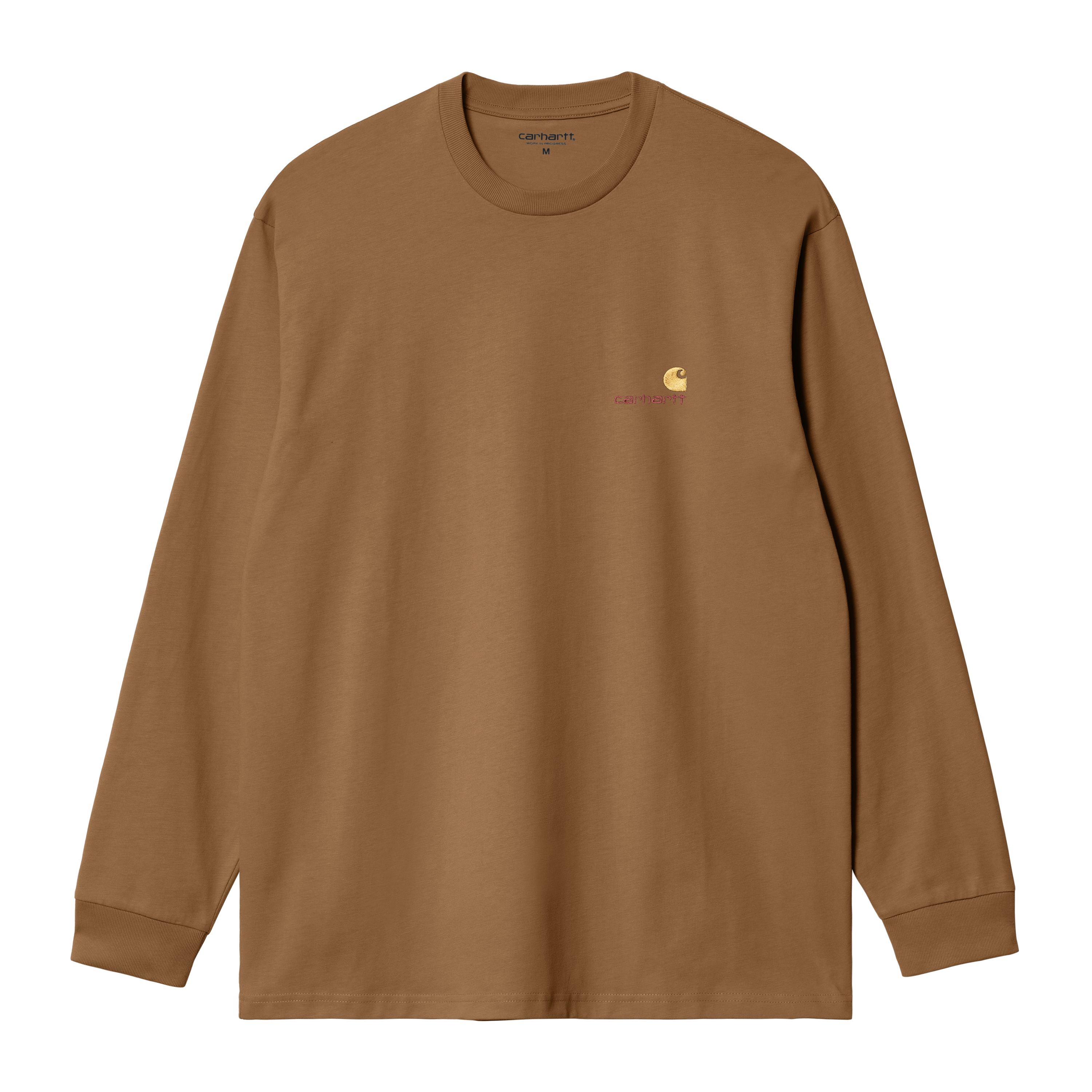 Carhartt WIP Long Sleeve American Script T-Shirt in Brown