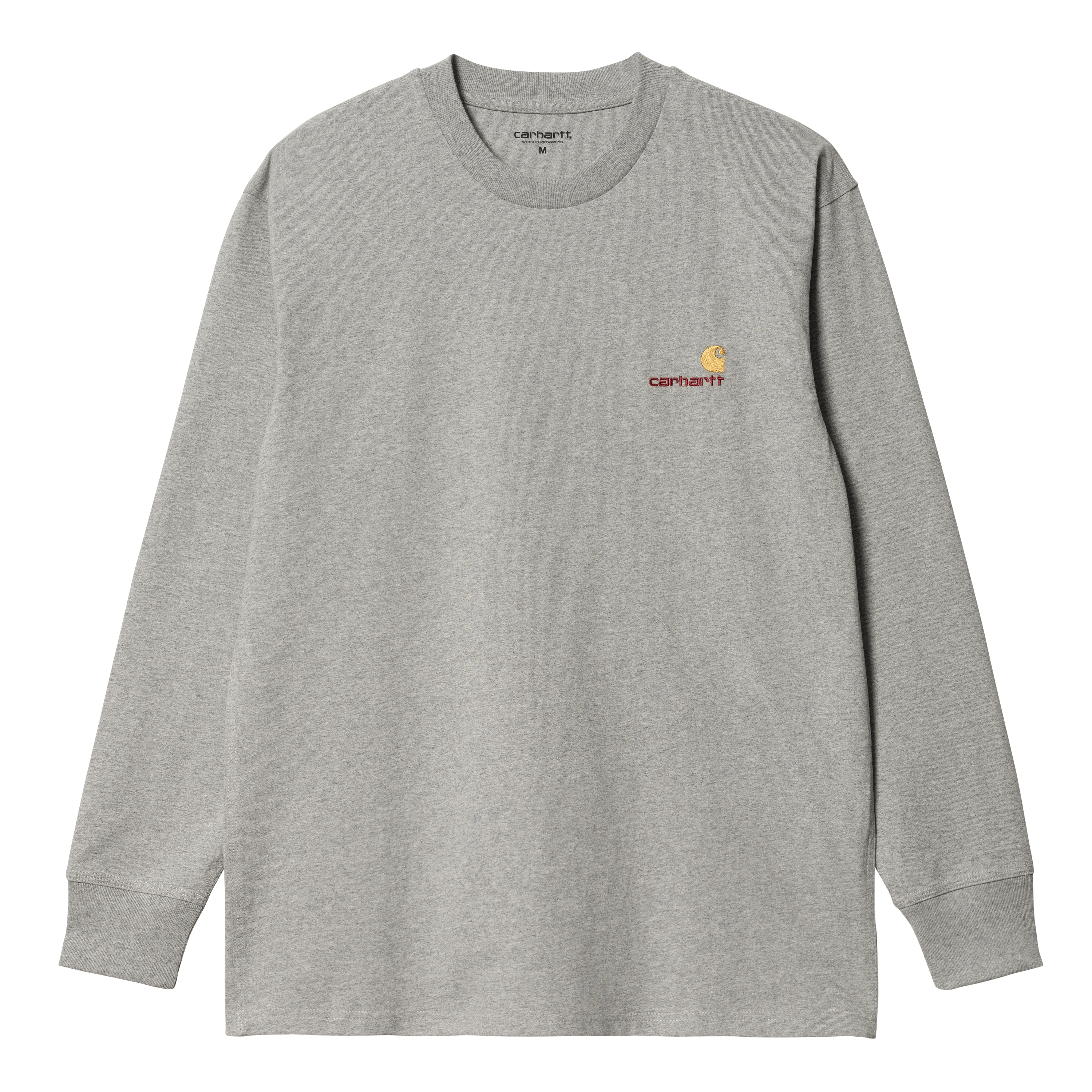 Carhartt WIP Long Sleeve American Script T-Shirt in Grey