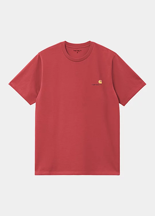 Carhartt WIP Short Sleeve American Script T-Shirt in Red