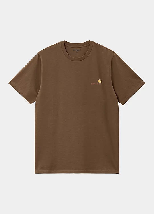 Carhartt WIP Short Sleeve American Script T-Shirt in Braun