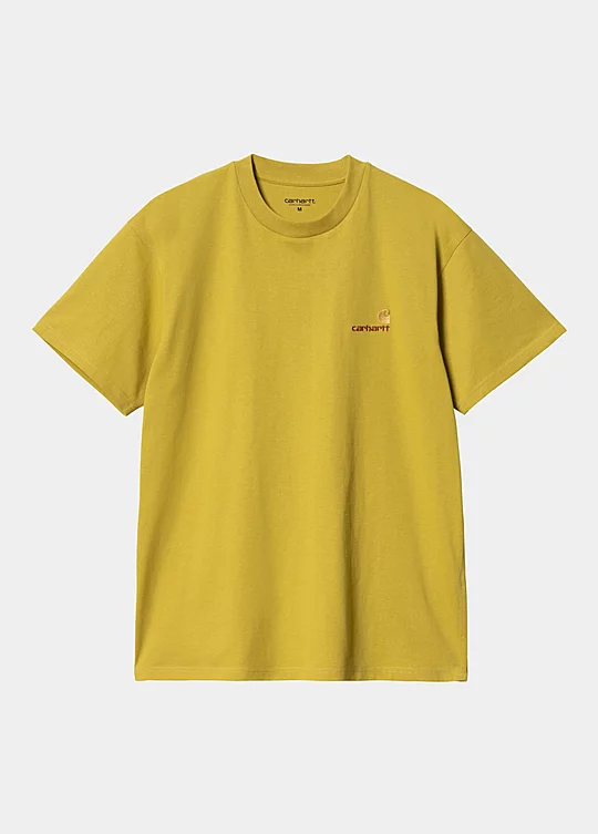 Carhartt WIP Short Sleeve American Script T-Shirt in Yellow