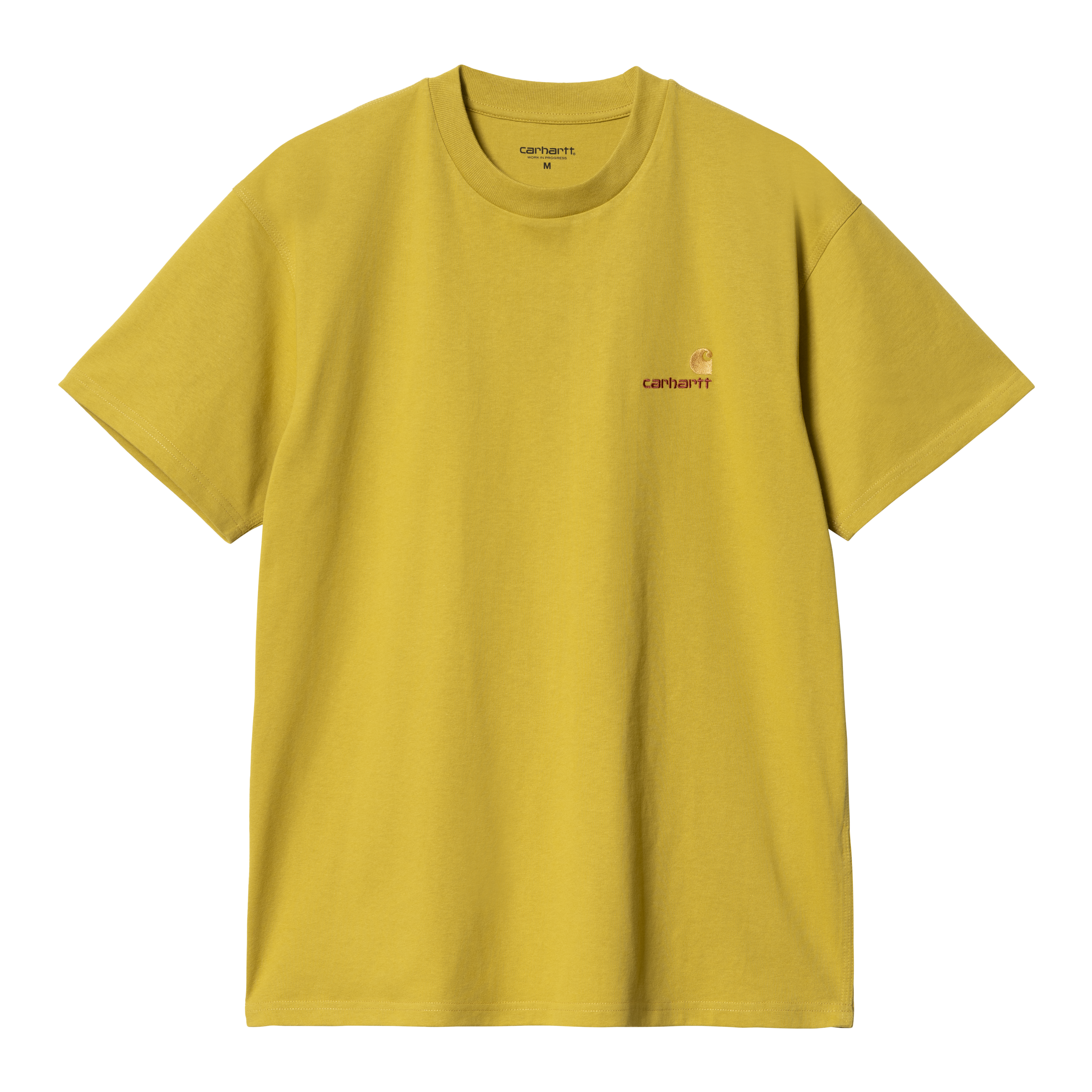 Carhartt WIP Short Sleeve American Script T-Shirt em Amarelo