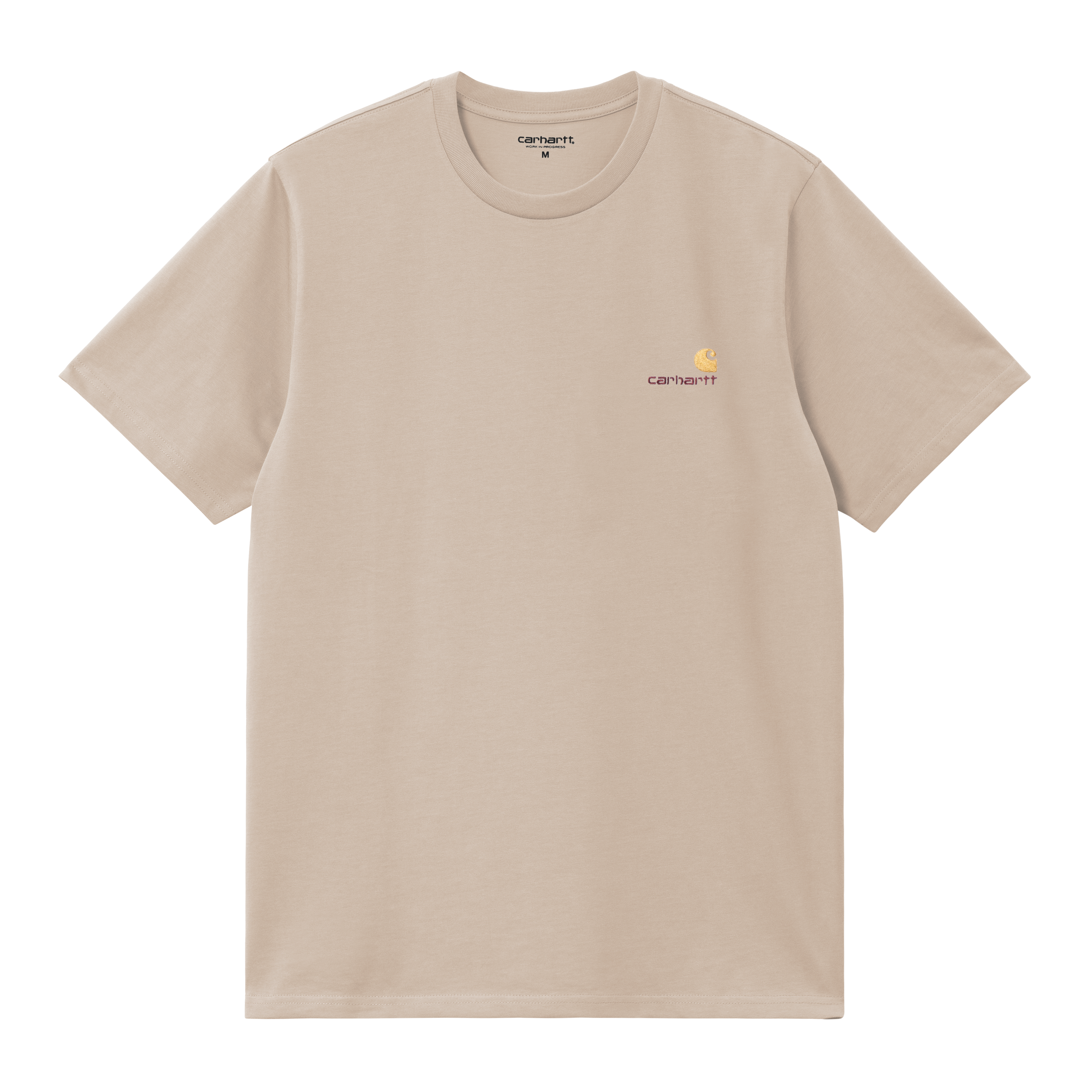 Carhartt WIP Short Sleeve American Script T-Shirt in Beige