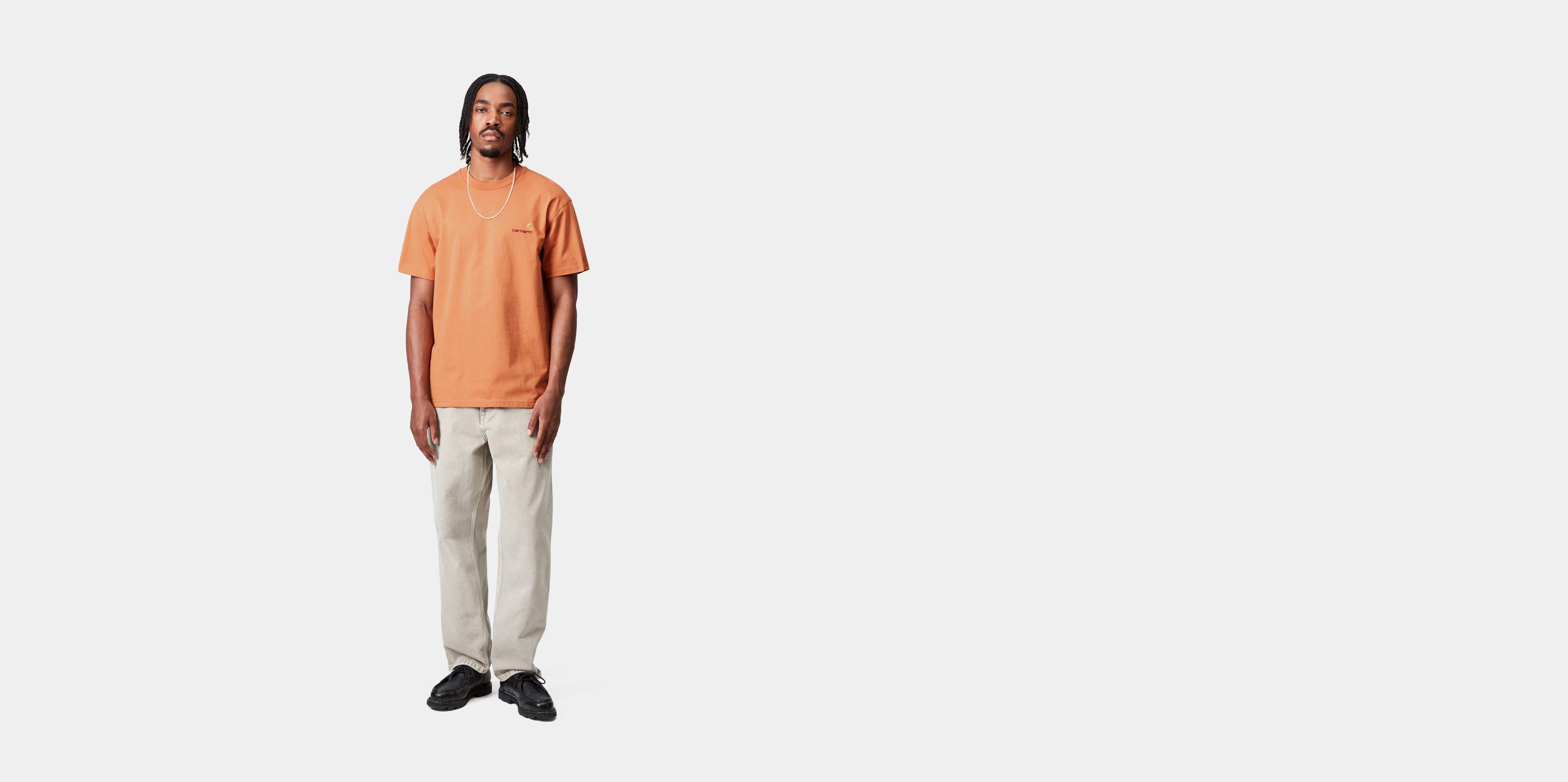 Carhartt WIP Short Sleeve American Script T-Shirt in Arancione