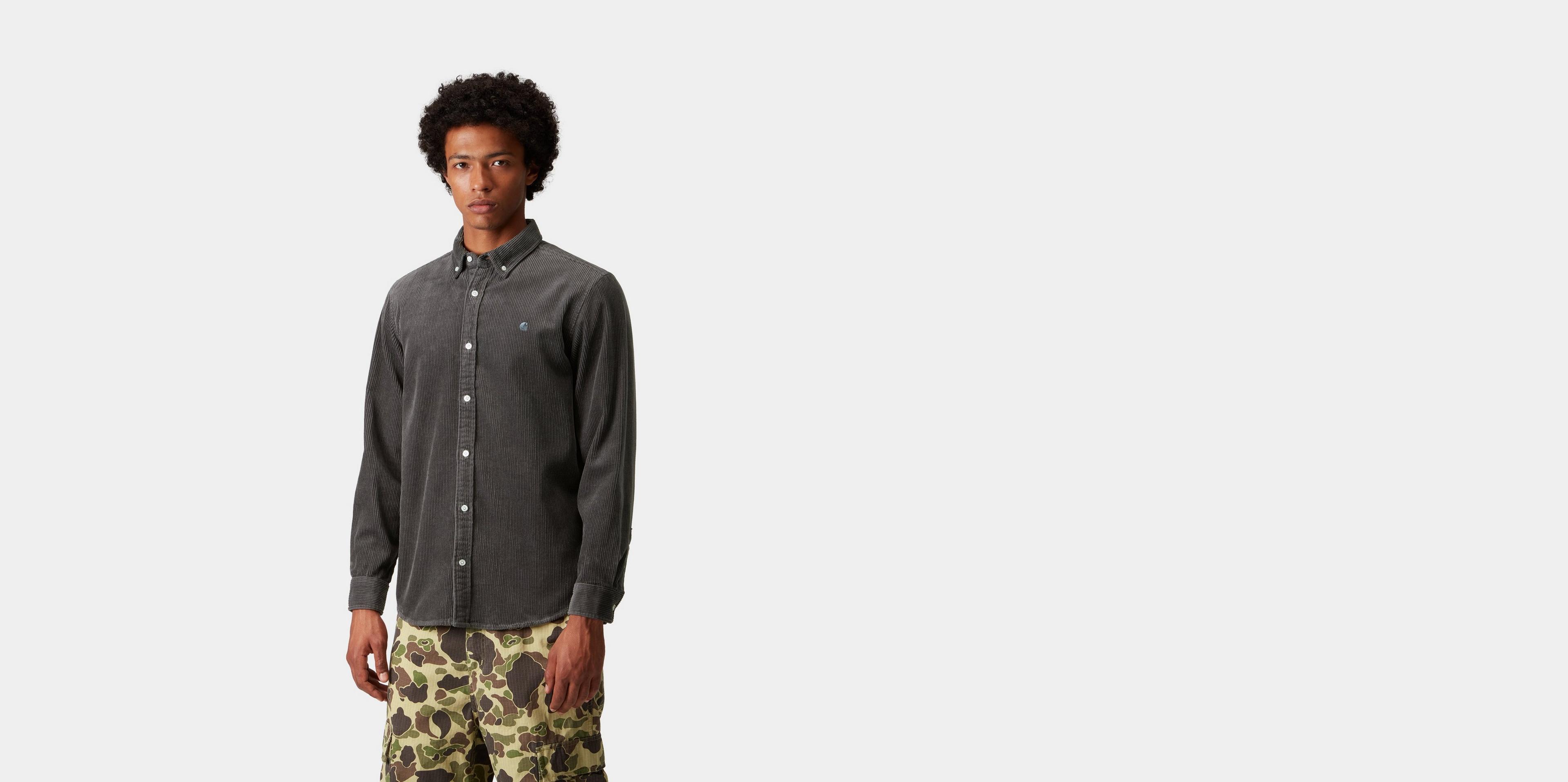 Carhartt WIP L/S Madison Cord Shirt, Graphite / Graphite