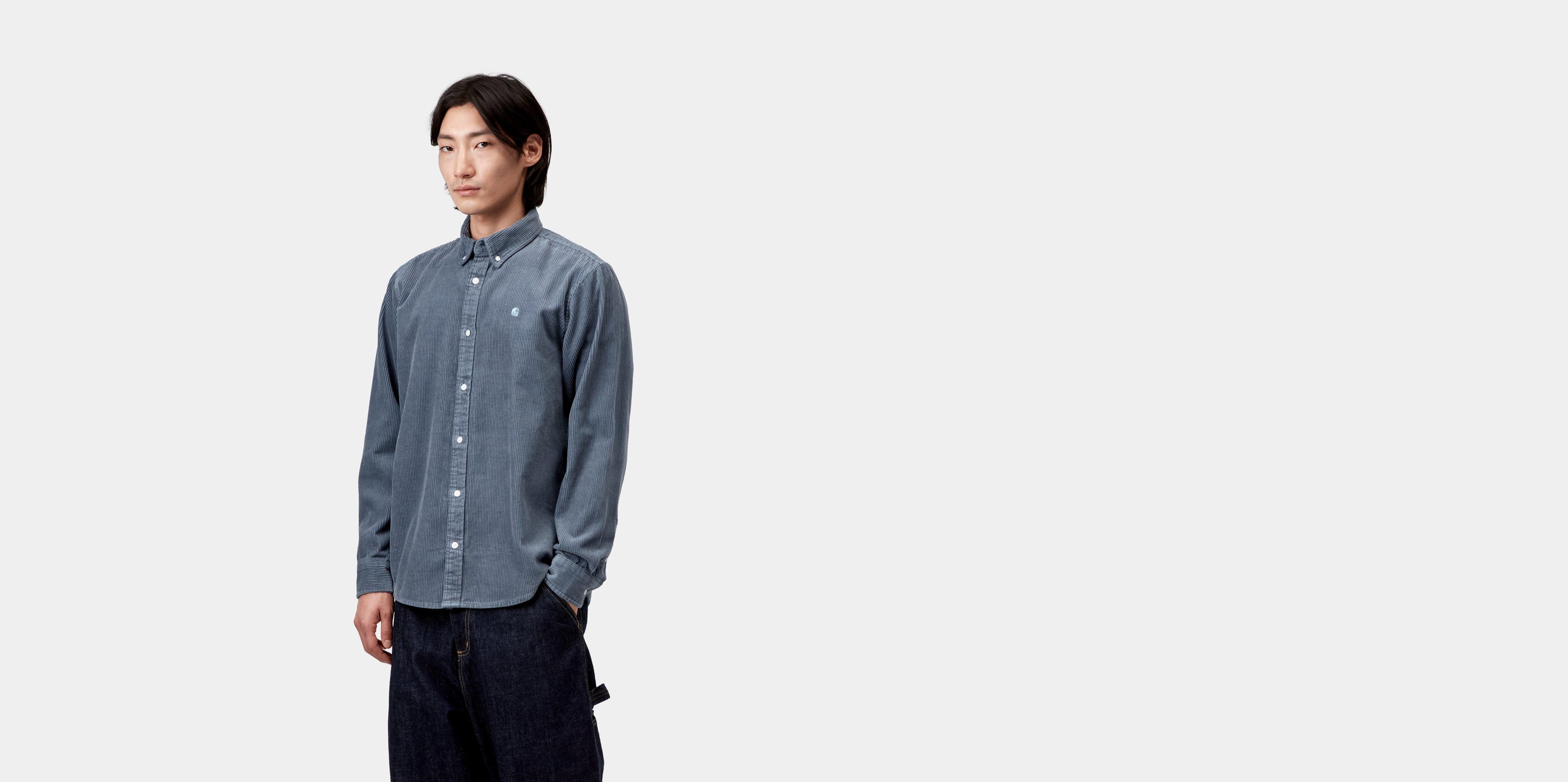 Carhartt WIP L/S Madison Cord Shirt Angelite / Angelite | blue | S | Men