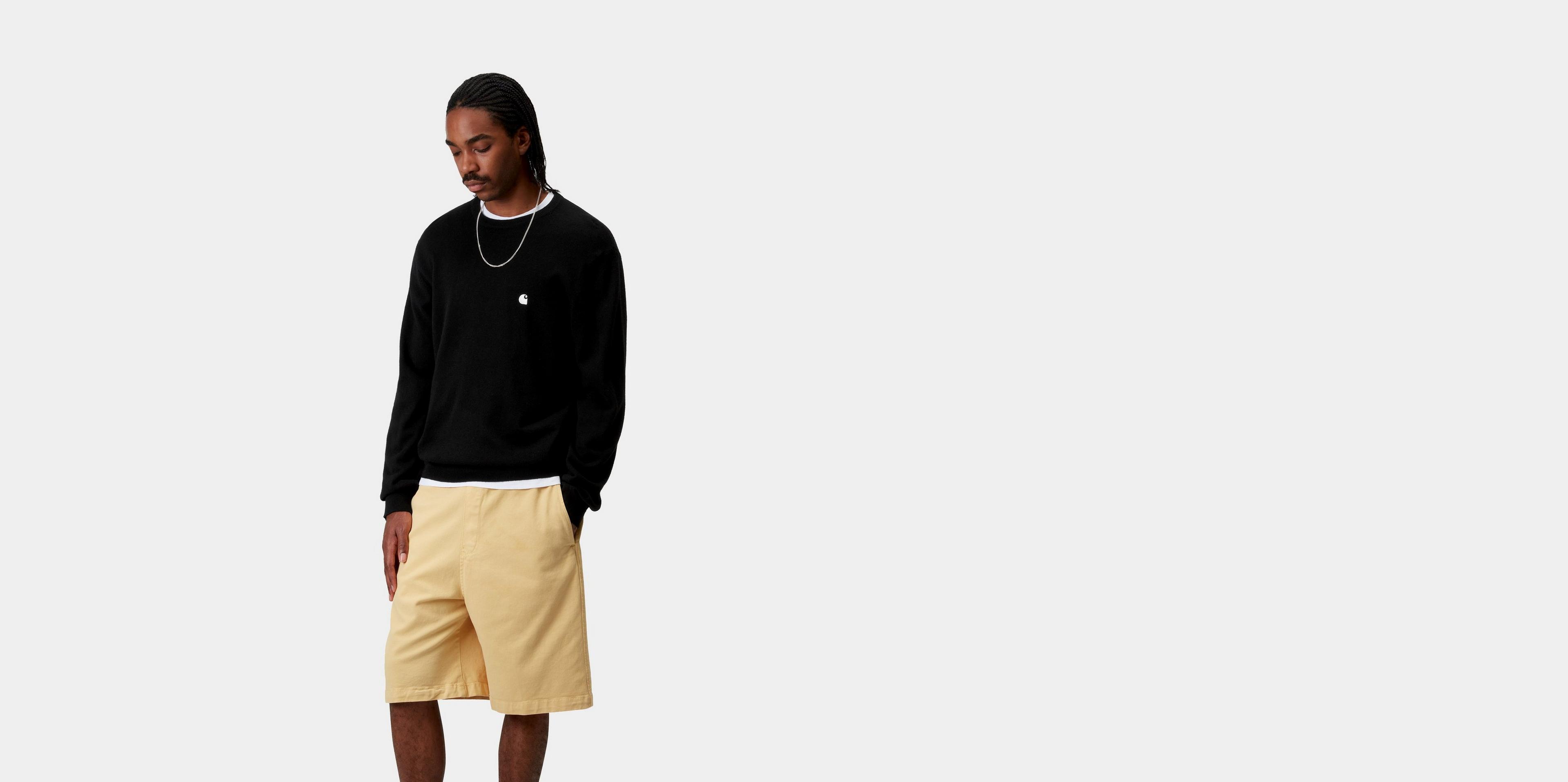 【送料&関税込】Carhartt Black Cotton Madison Sweater Carhartt WIP Madison Sweater, Black / White | Official
