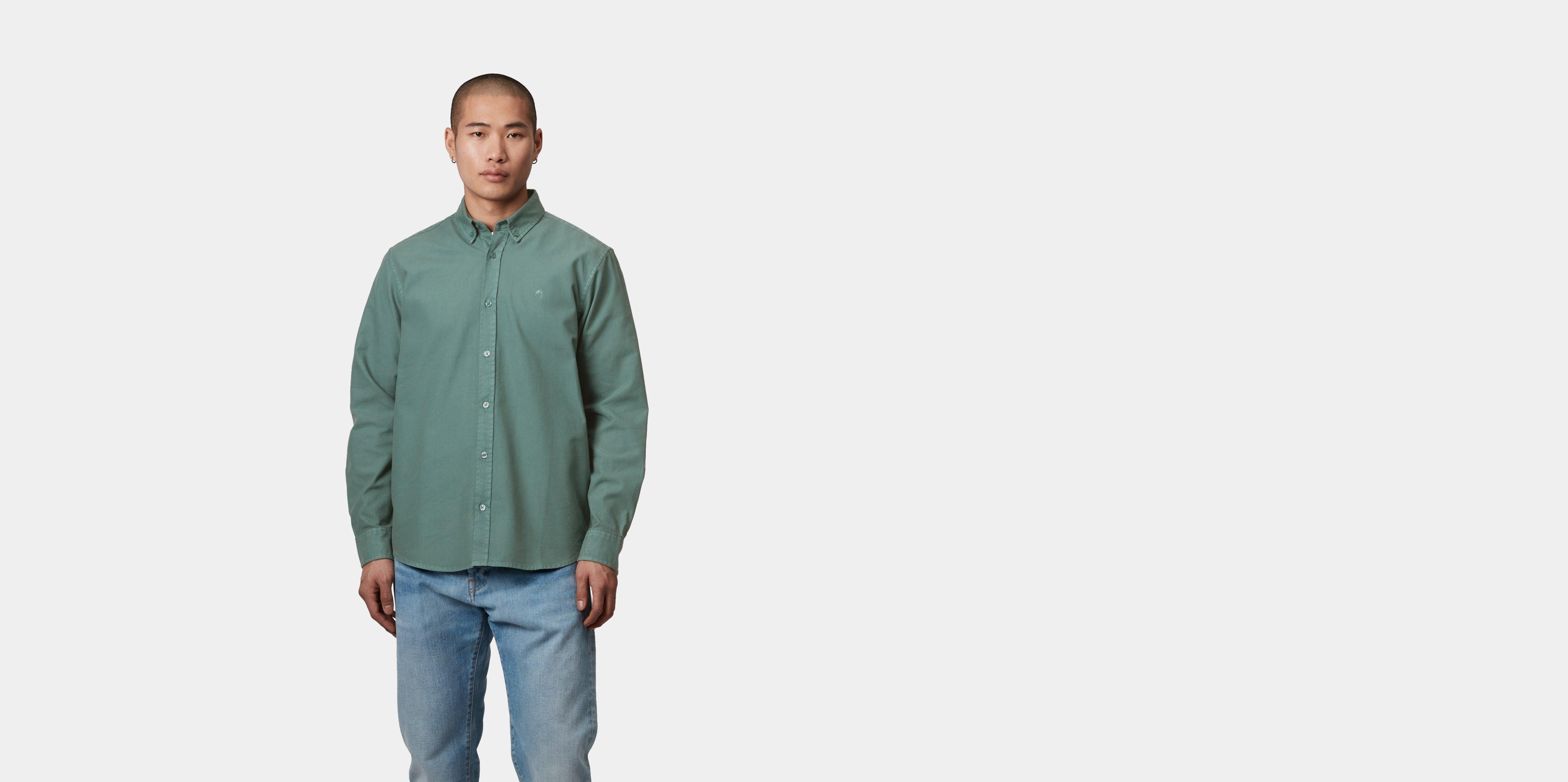 シャツ CARHARTT L/S WITTEN SHIRT SA484 Carhartt WIP L/S Bolton Shirt, Silver Pine | Officiële