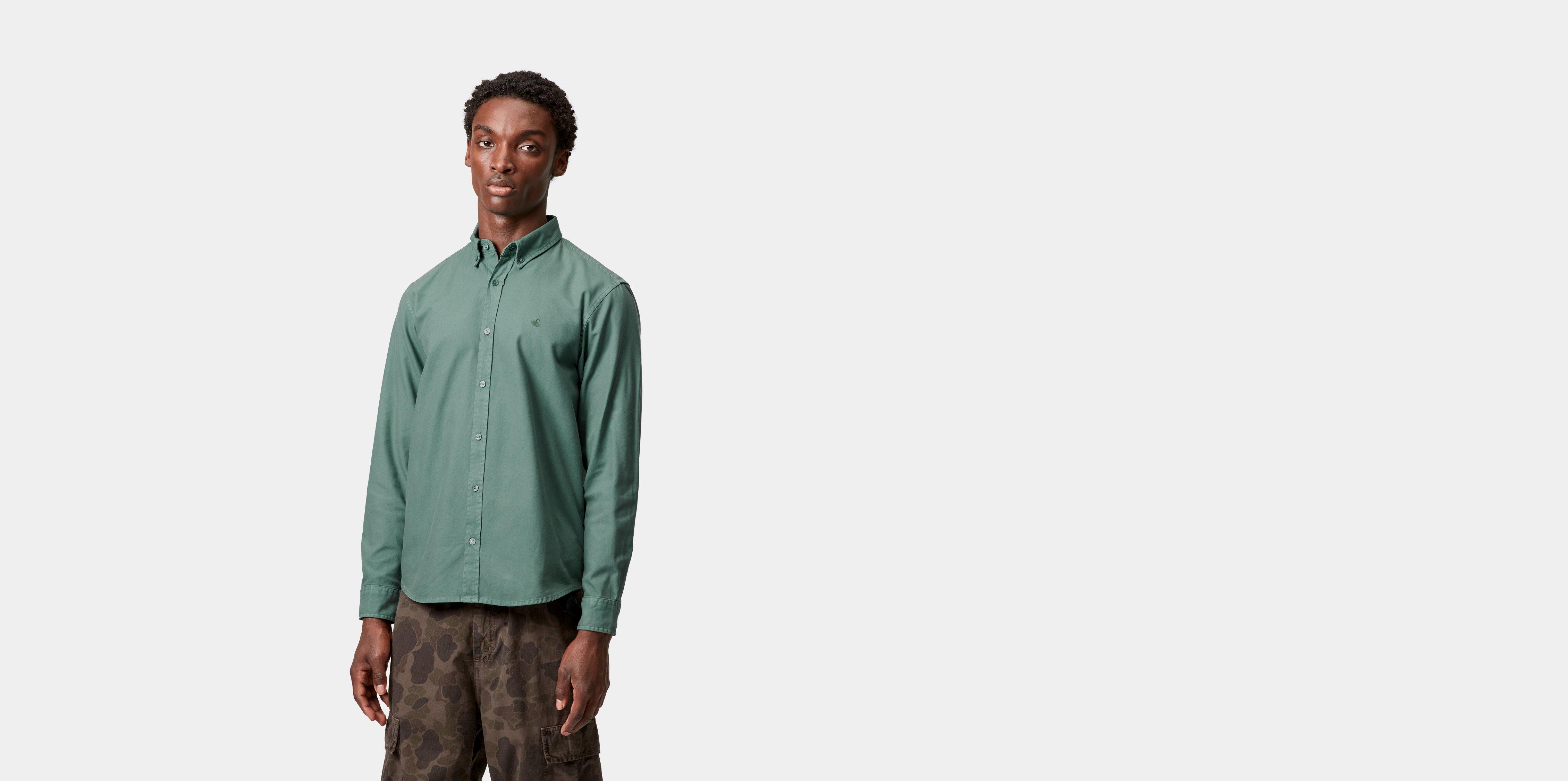 Carhartt WIP L/S Bolton Shirt Silver Pine | green | S | Men