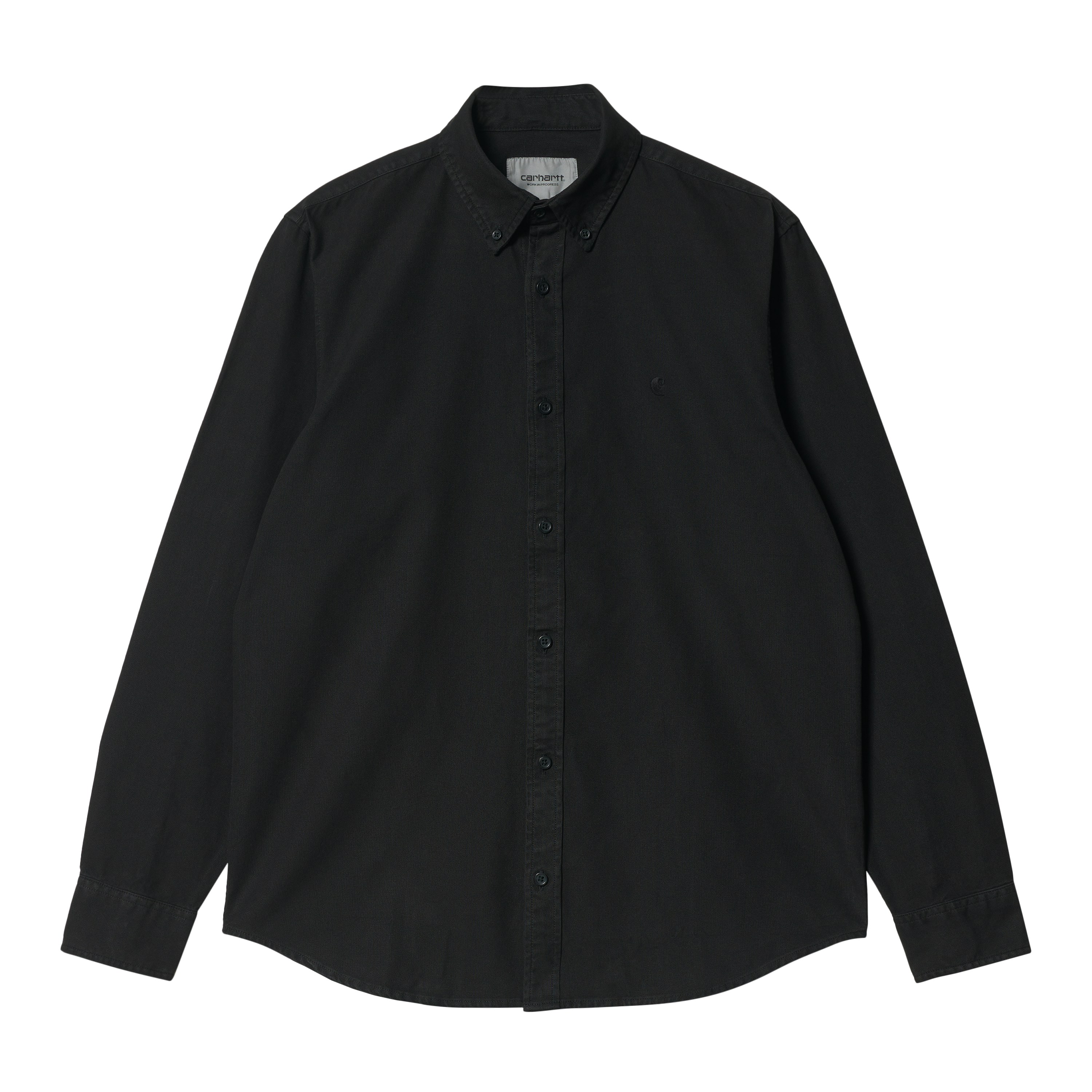 Carhartt WIP Long Sleeve Bolton Shirt in Nero