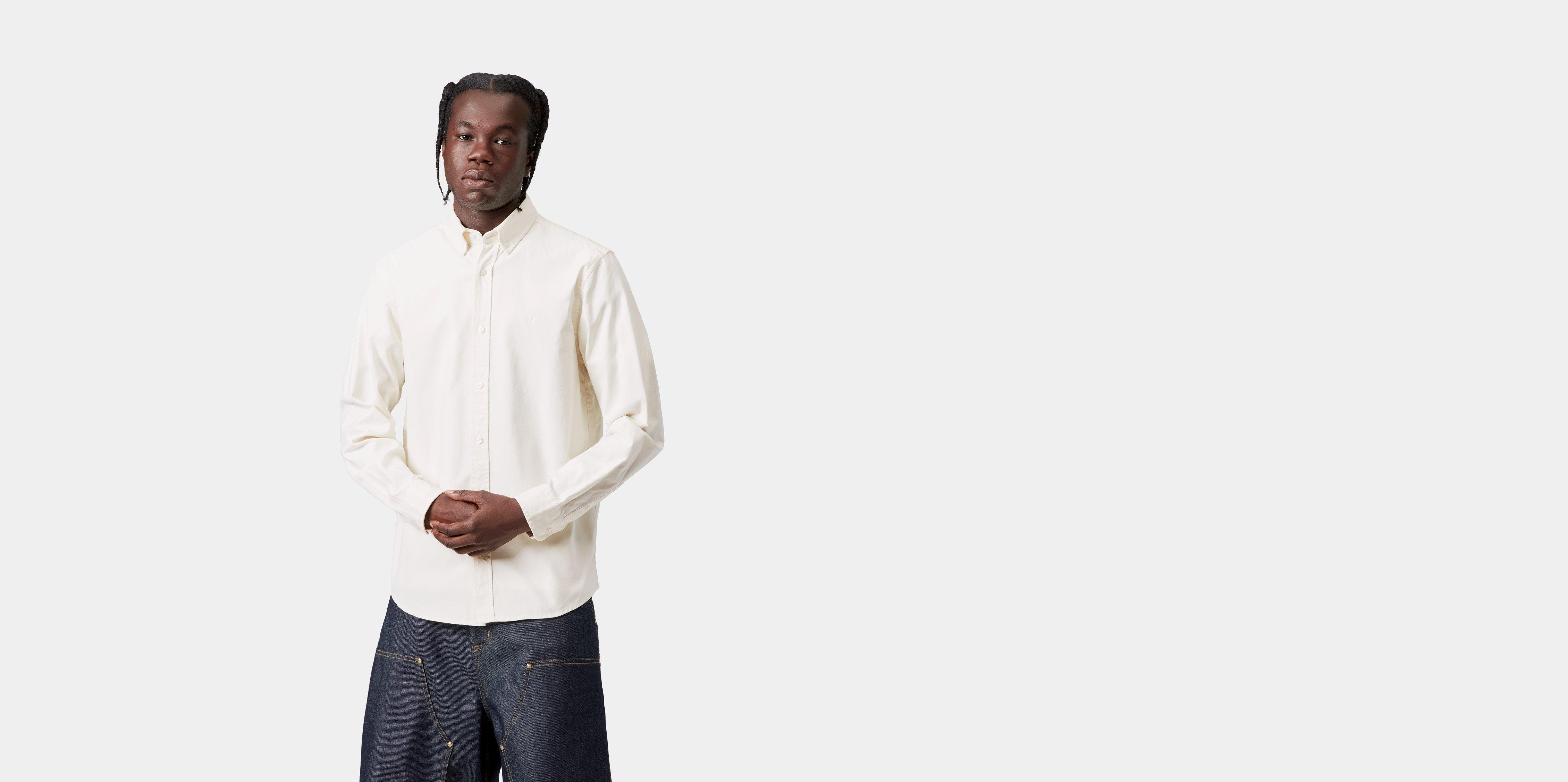 Carhartt WIP L/S Bolton Shirt Wax garment dyed | white | S | Men