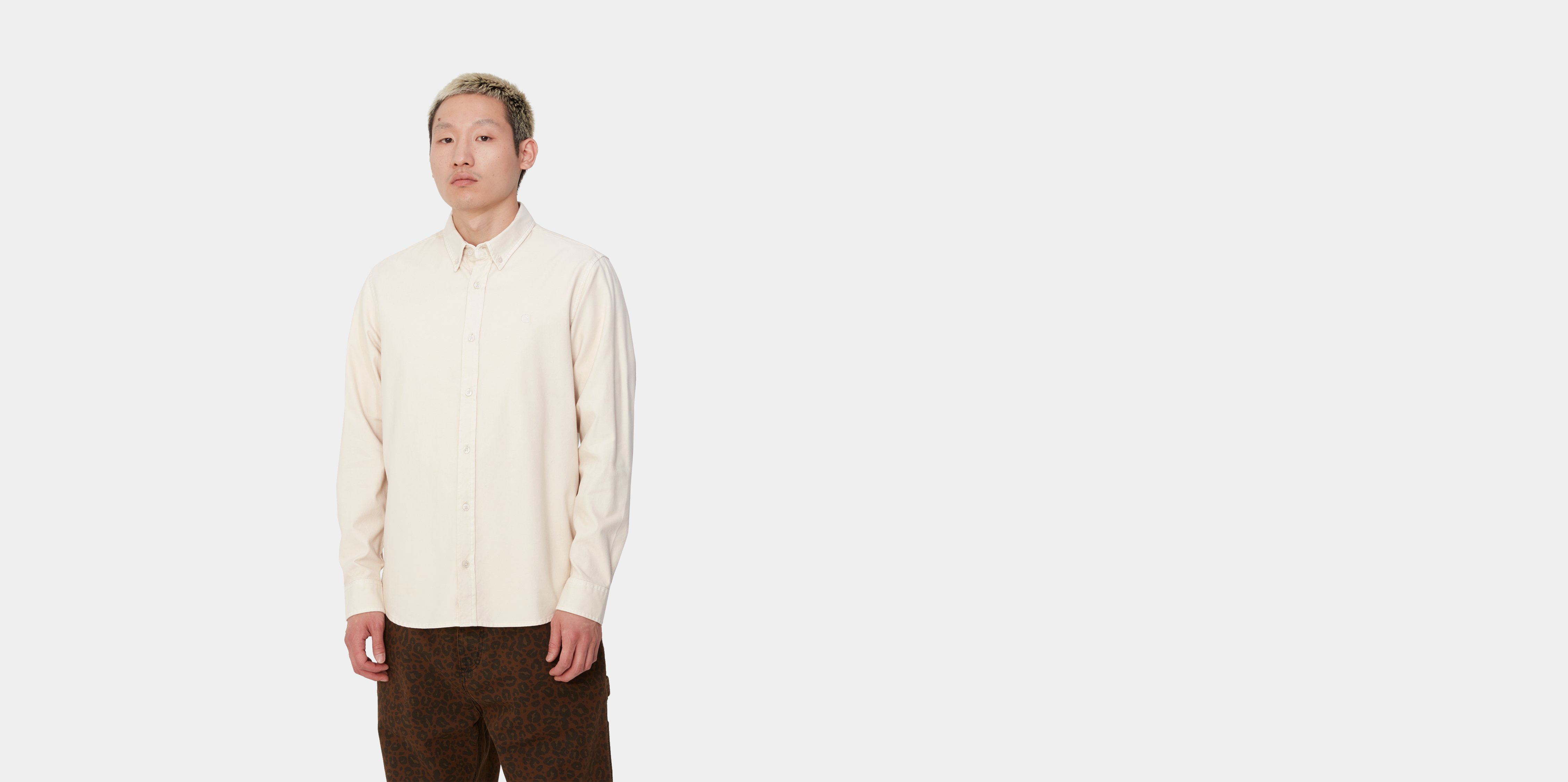 Carhartt WIP L/S Bolton Shirt, Moonbeam | Official Online Store