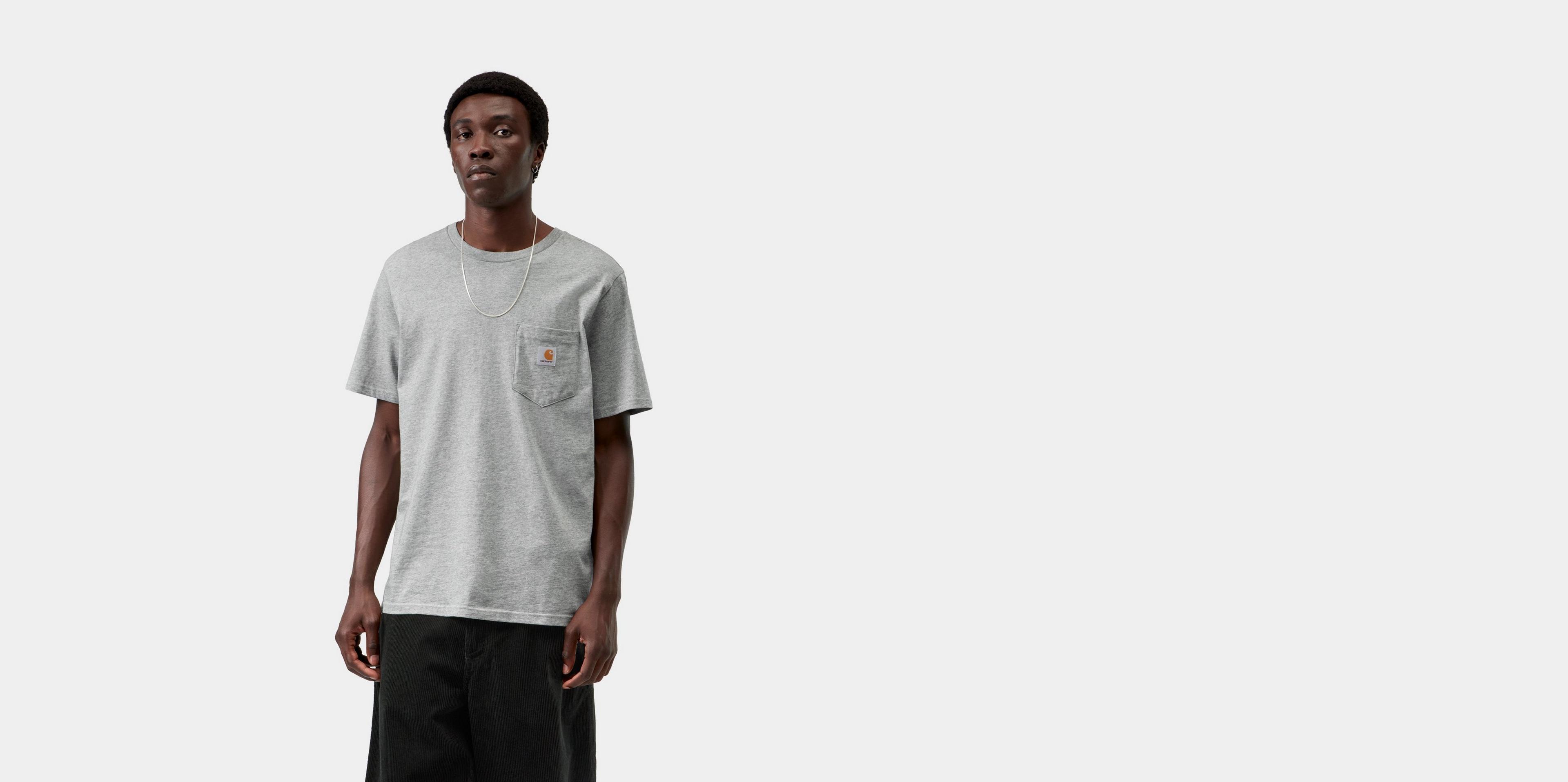 トップス Carhartt WIP S/S POCKET TEE Carhartt WIP S/S Pocket T-Shirt, Grey Heather | Official Online Store