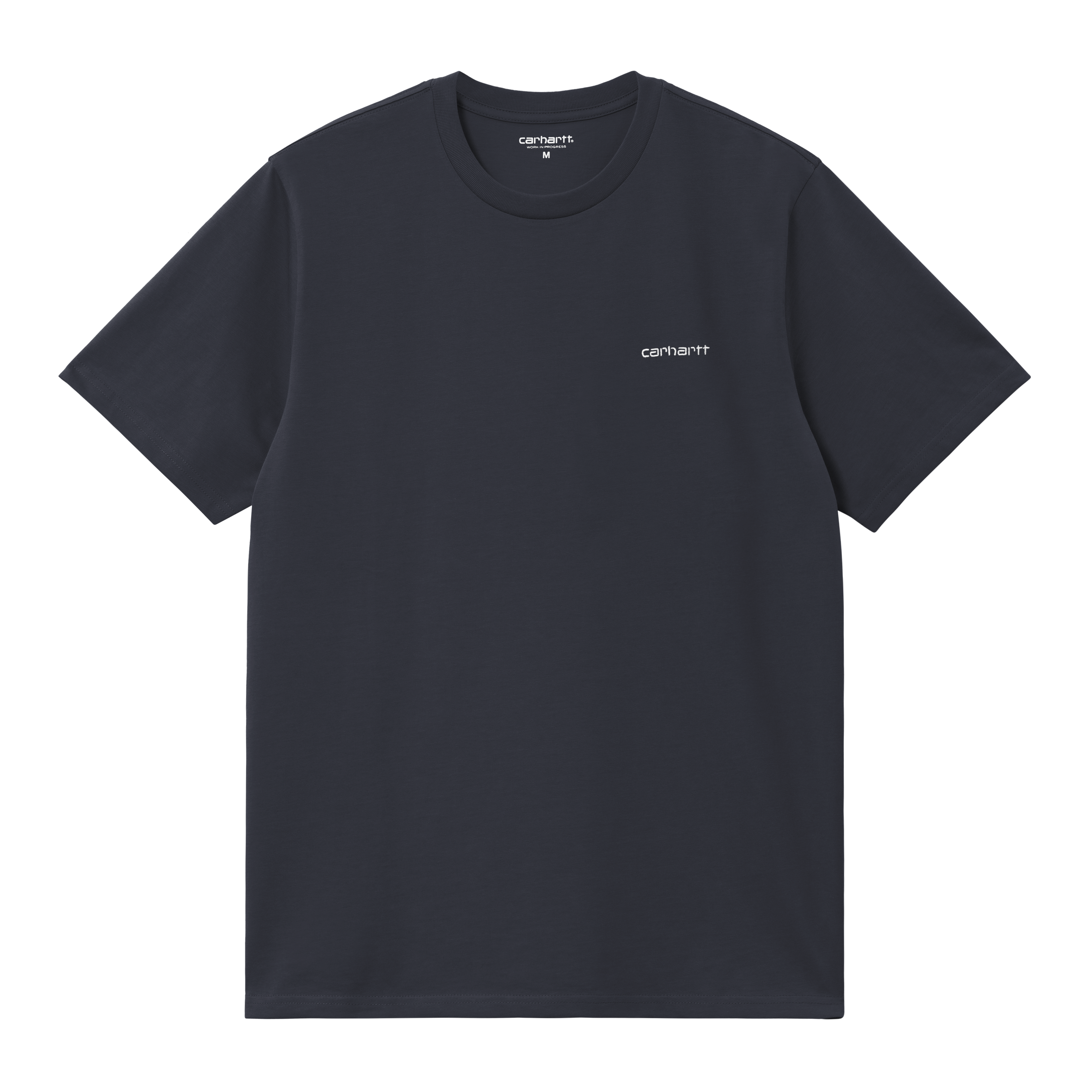 Carhartt WIP S/S Script Embroidery T-Shirt, Dark Navy / White