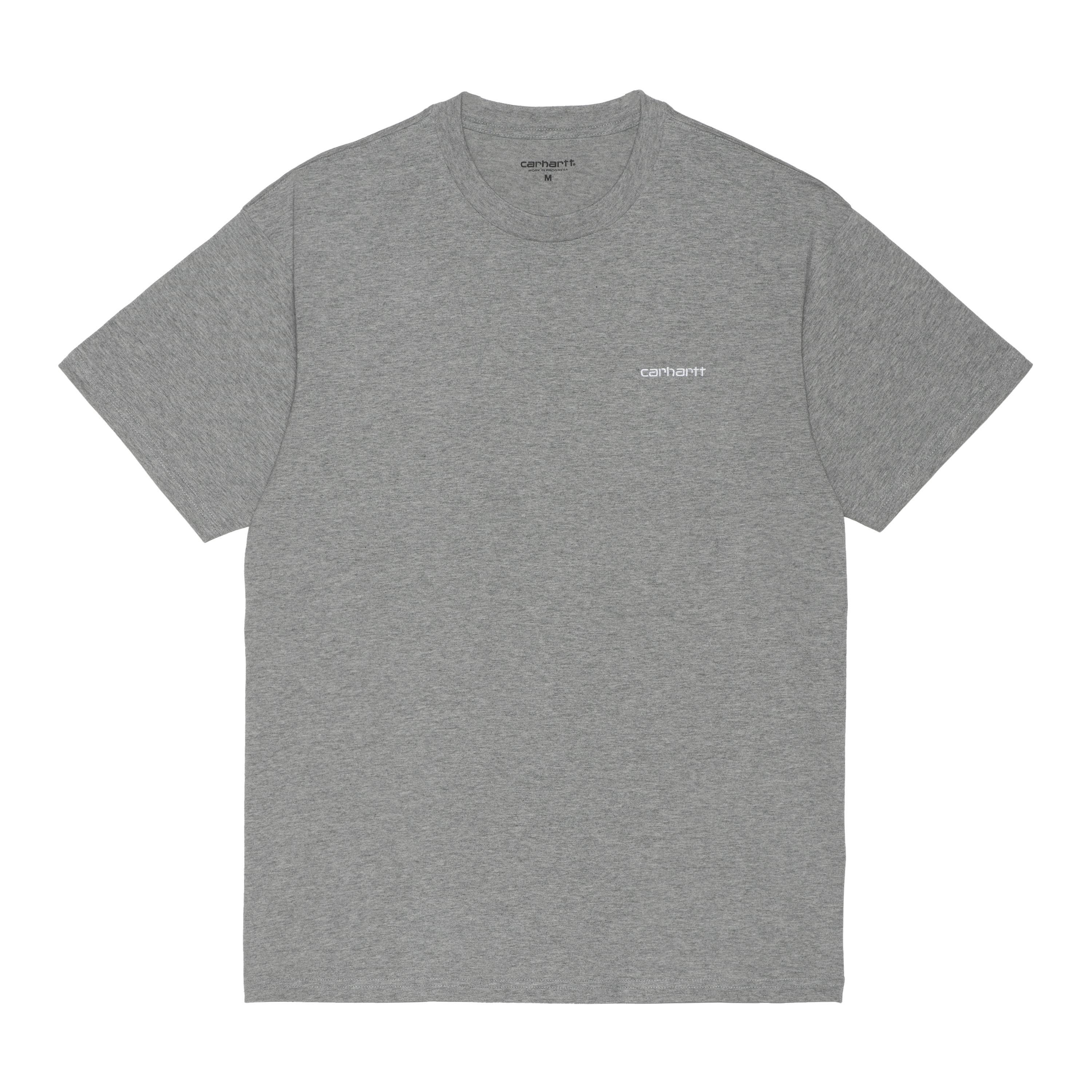 Carhartt WIP Short Sleeve Script Embroidery T-Shirt in Grey