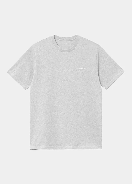 Carhartt WIP Short Sleeve Script Embroidery T-Shirt in Grey
