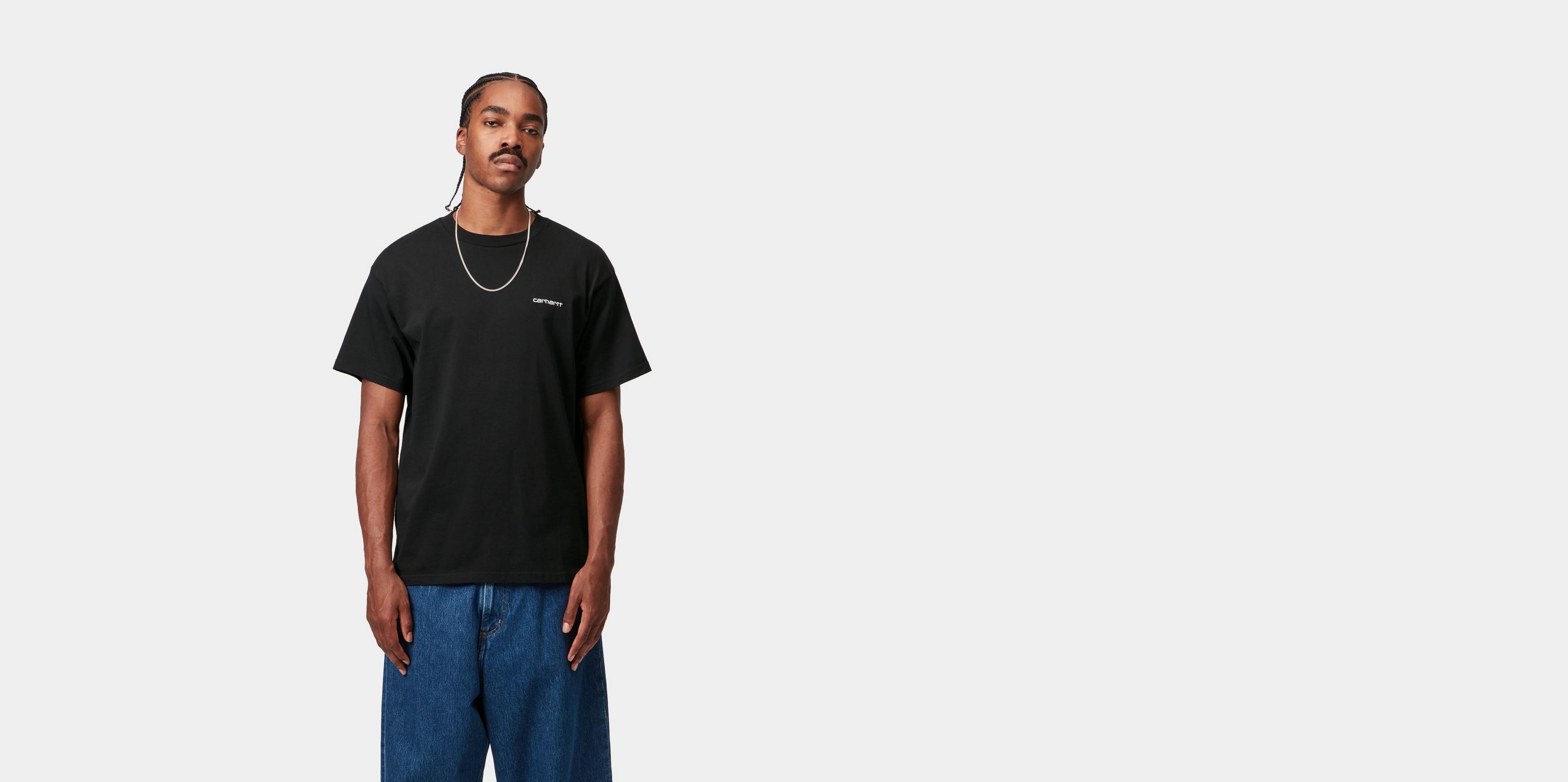Carhartt WIP S/S Script Embroidery T-Shirt, Black / White