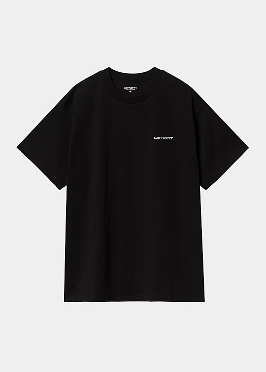 Carhartt WIP Short Sleeve Script Embroidery T-Shirt in Nero
