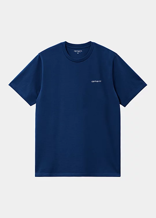 Carhartt WIP Short Sleeve Script Embroidery T-Shirt in Blau