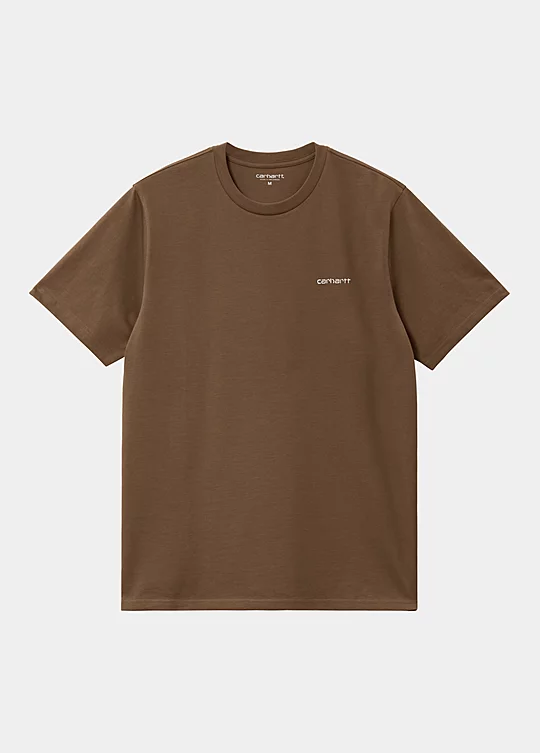 Carhartt WIP Short Sleeve Script Embroidery T-Shirt en Marrón