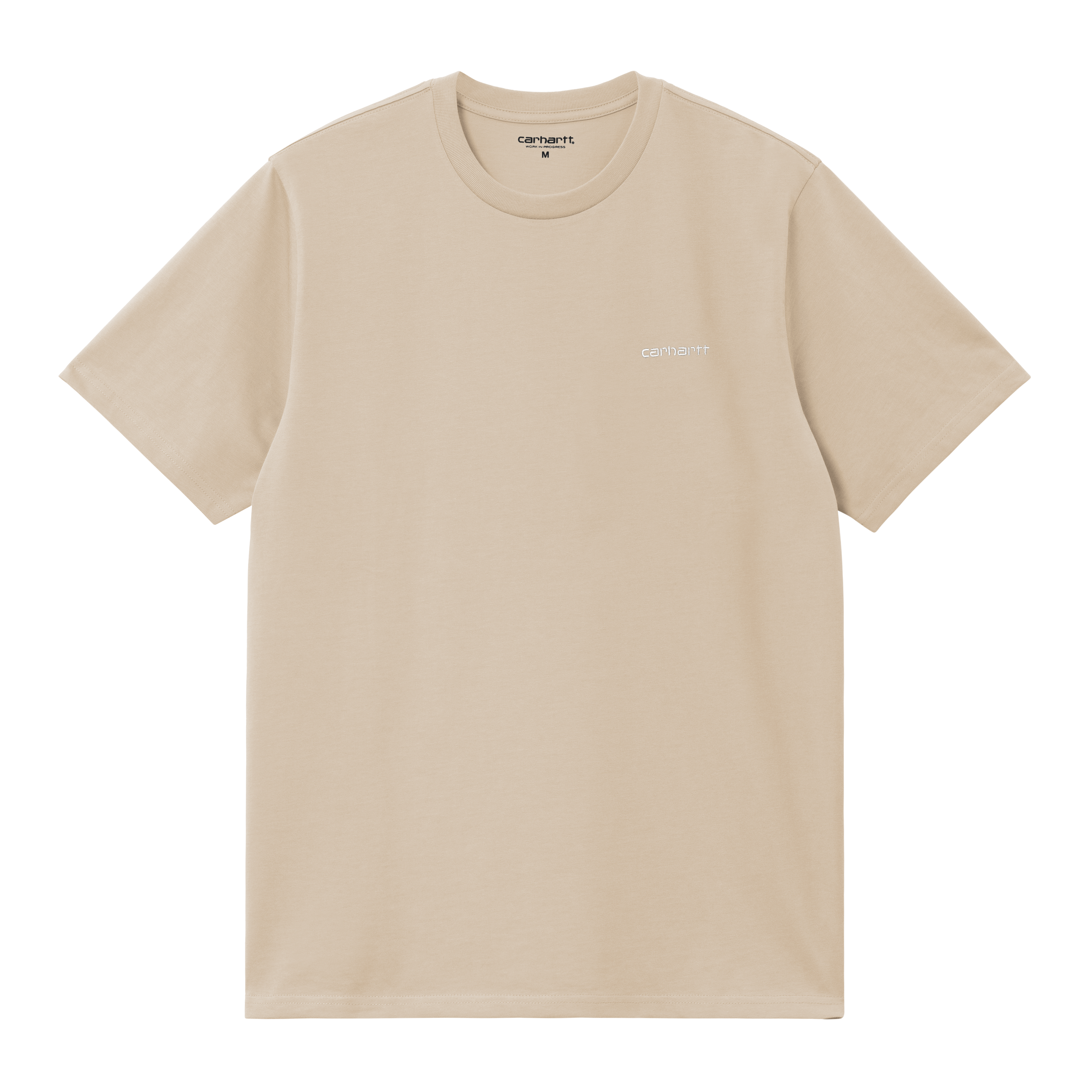 Carhartt WIP Short Sleeve Script Embroidery T-Shirt in Beige