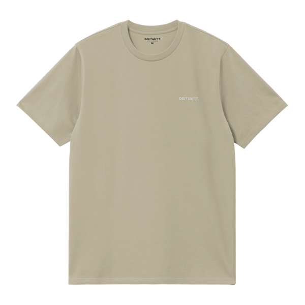 S/S Script Embroidery T-Shirt Barchan / White