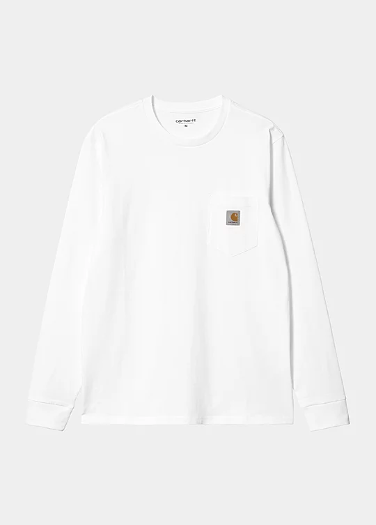 Carhartt WIP Long Sleeve Pocket T-Shirt Blanc