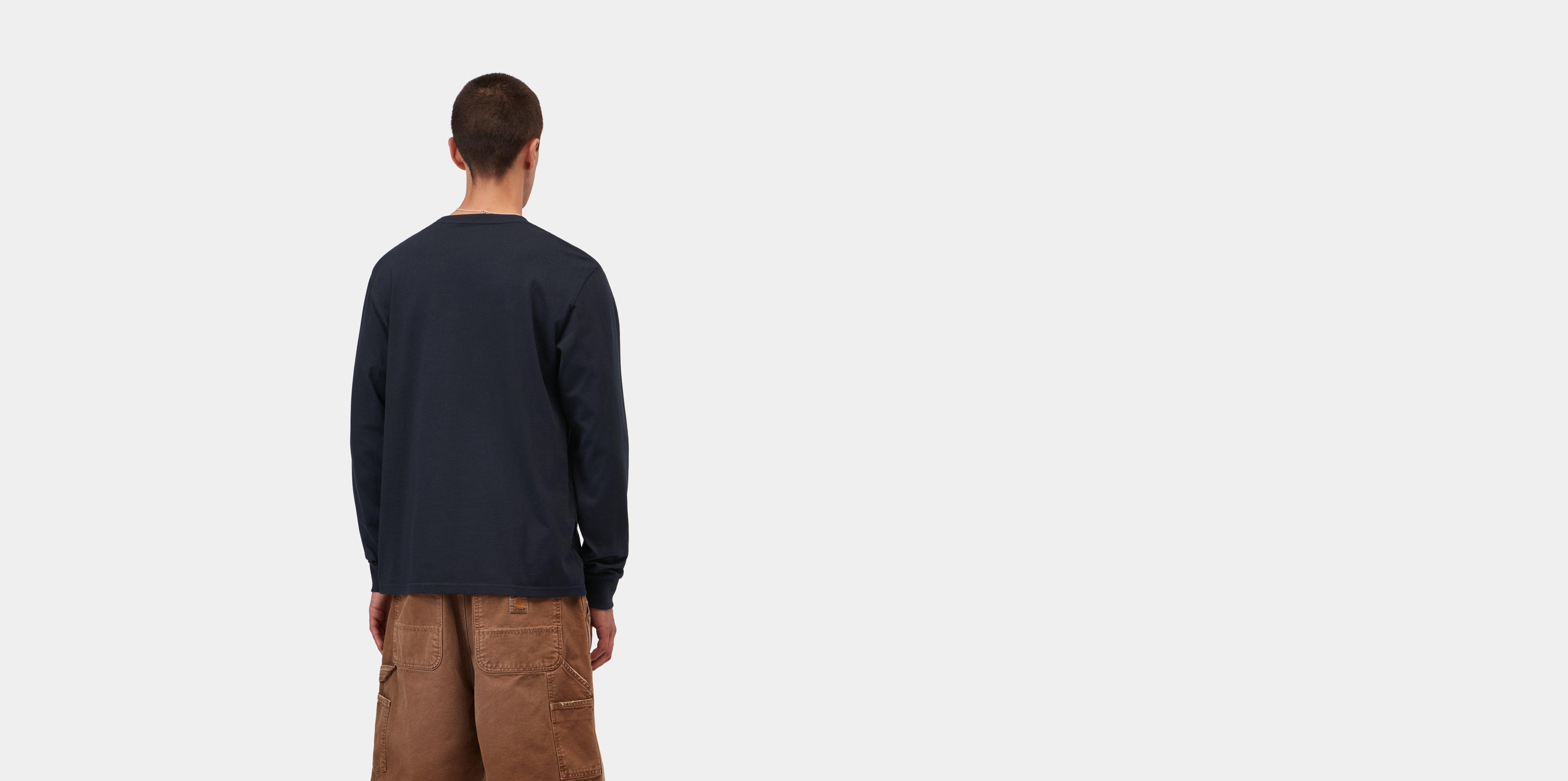 Carhartt WIP L/S Pocket T-Shirt, Dark Navy | Official Online Store