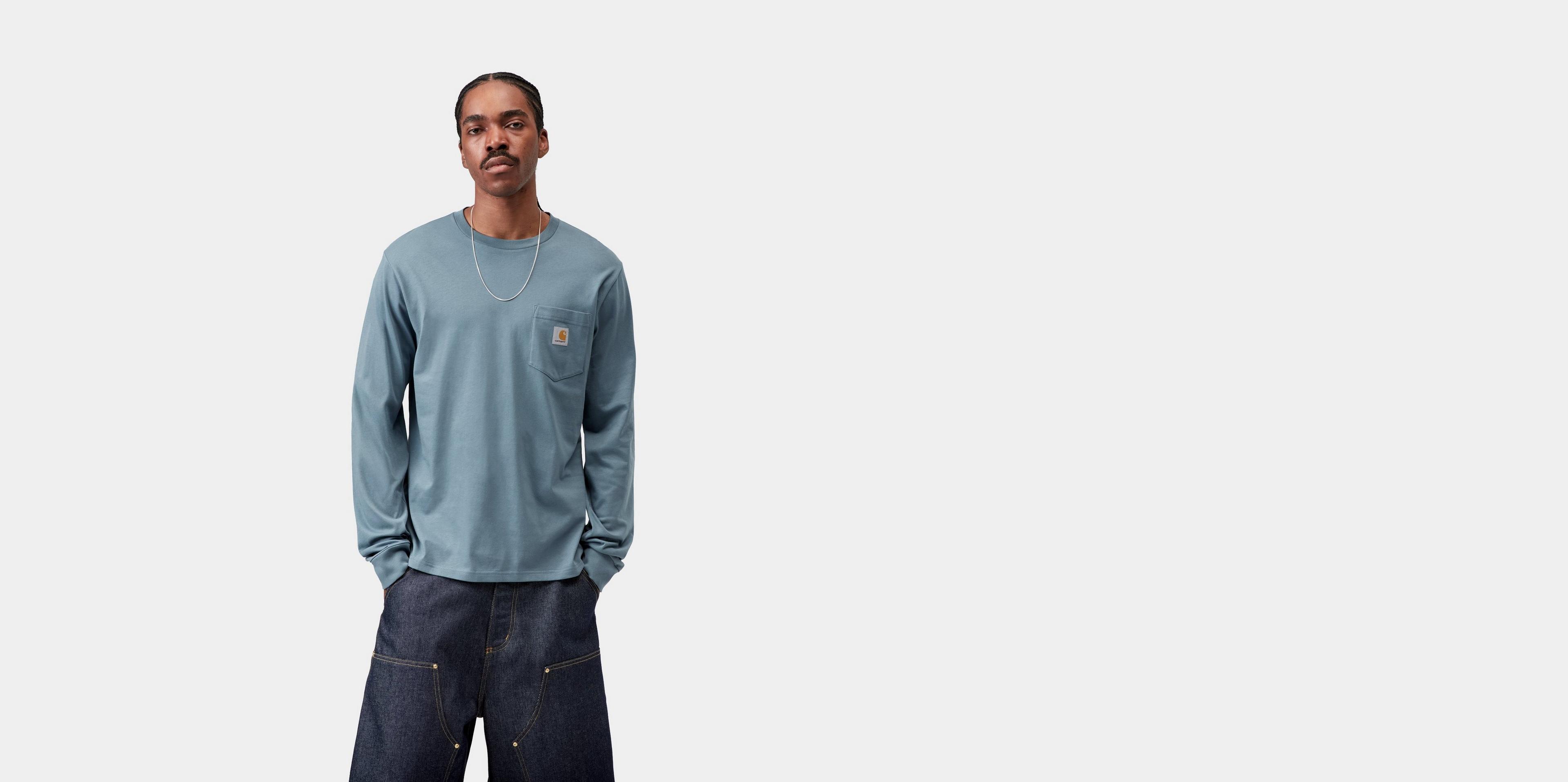 Carhartt WIP L/S Pocket T-Shirt, Velvet Blue | Official Online Store