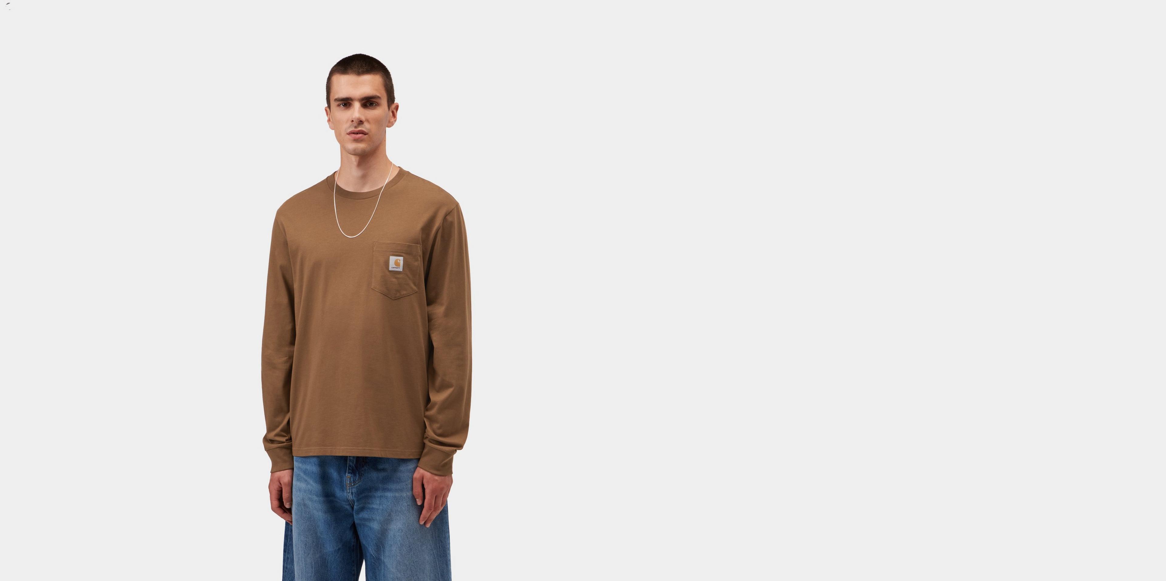 Carhartt WIP L/S Pocket T-Shirt, WIP H Brown | Official Online Store
