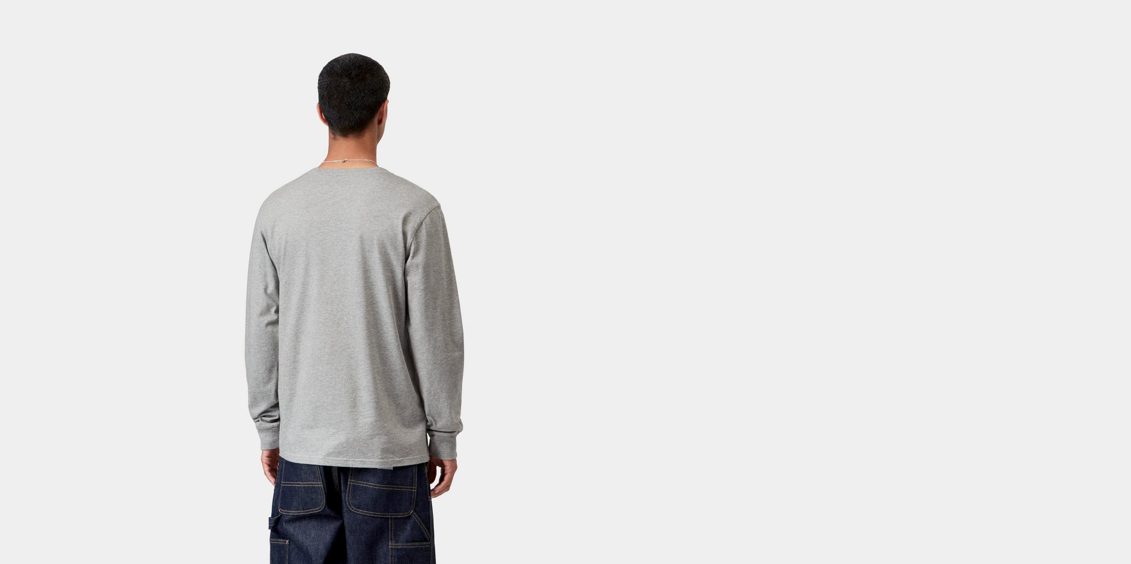 Carhartt WIP L/S Pocket T-Shirt, Grey Heather | Official Online Store