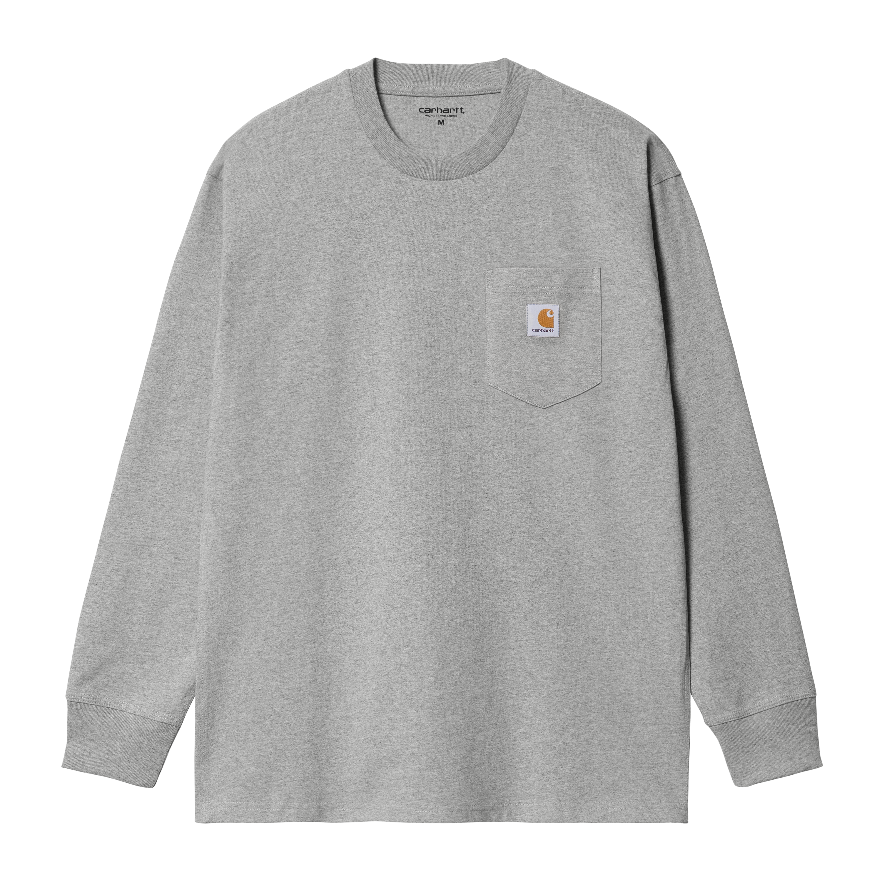 Carhartt WIP L/S Pocket T-Shirt, Grey Heather | Official Online Store