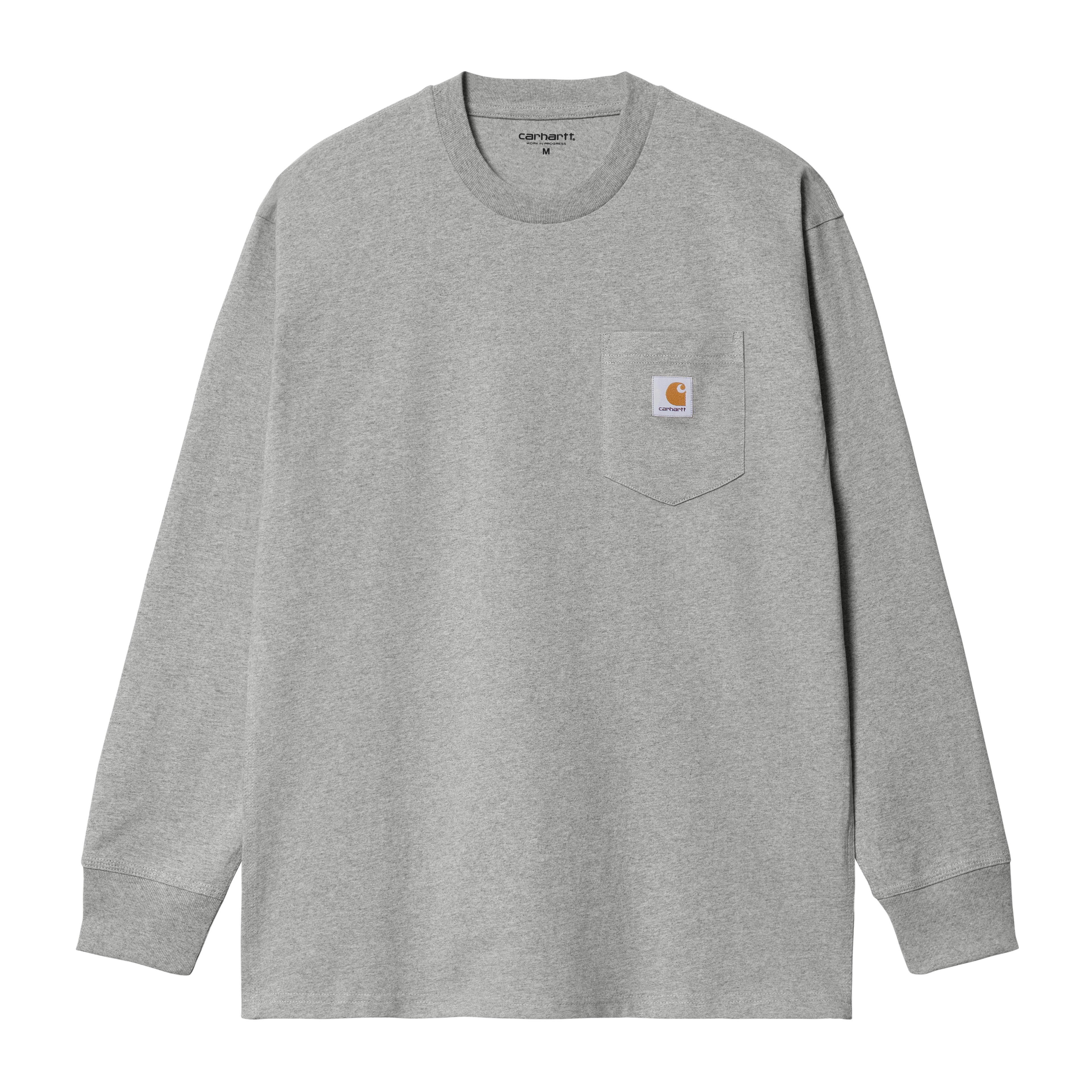 Carhartt WIP L/S Pocket T-Shirt, Grey Heather | Official Online Store