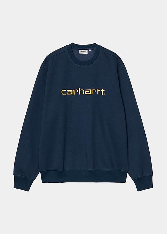 Carhartt WIP Chase Sweatshirt, Black / Gold | Official Carhartt WIP Chase Sweatshirt, Black / Gold | Official