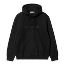 【Carhartt】 ★ HOODED SANDWICH SWEATSHIRT ★ LOOSE FIT Mikiny Carhartt WIP Hooded Sandwich Sweat Black/ Blue Fog