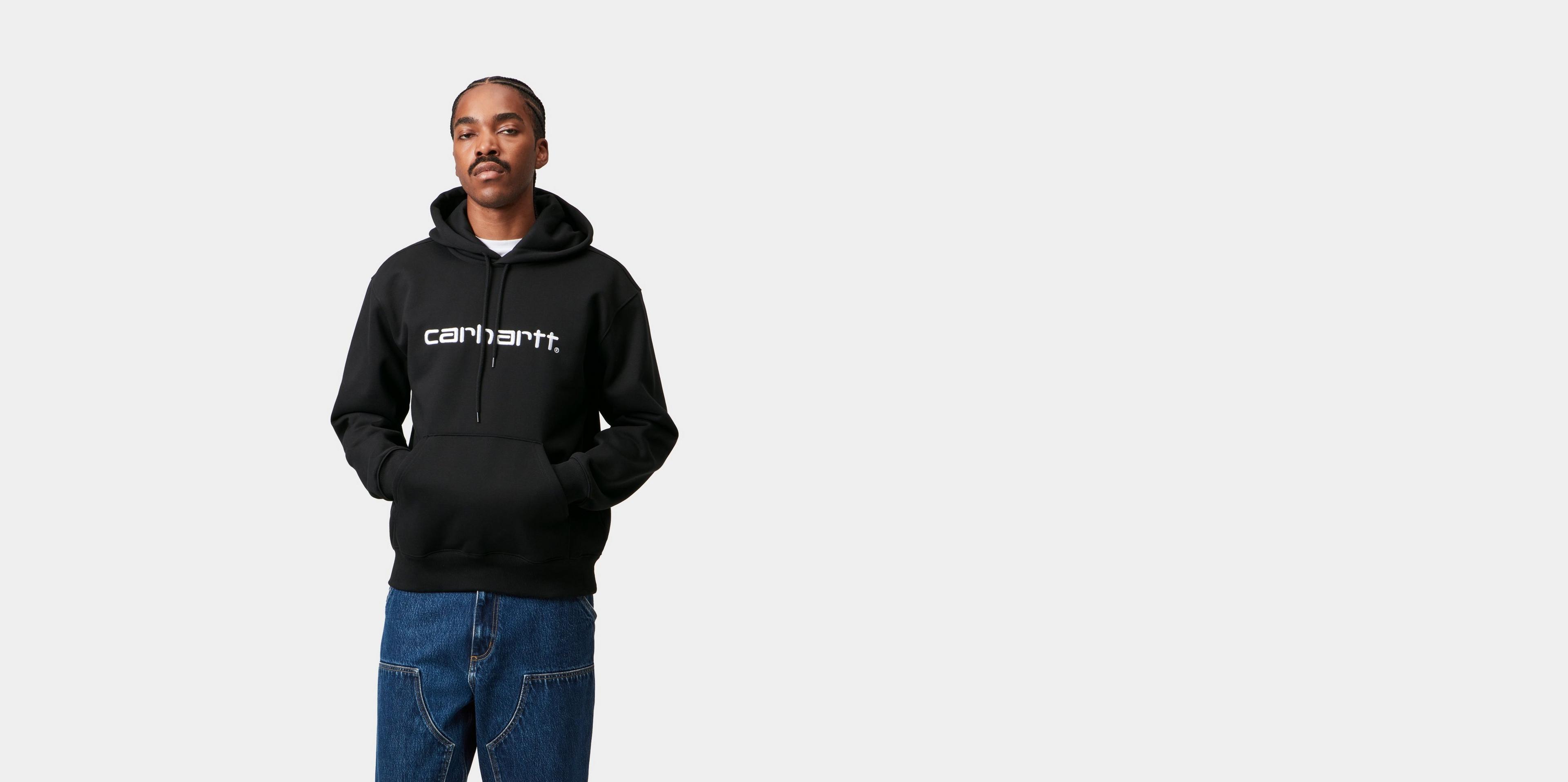 Carhartt WIP Hooded Carhartt Sweatshirt, Black / White