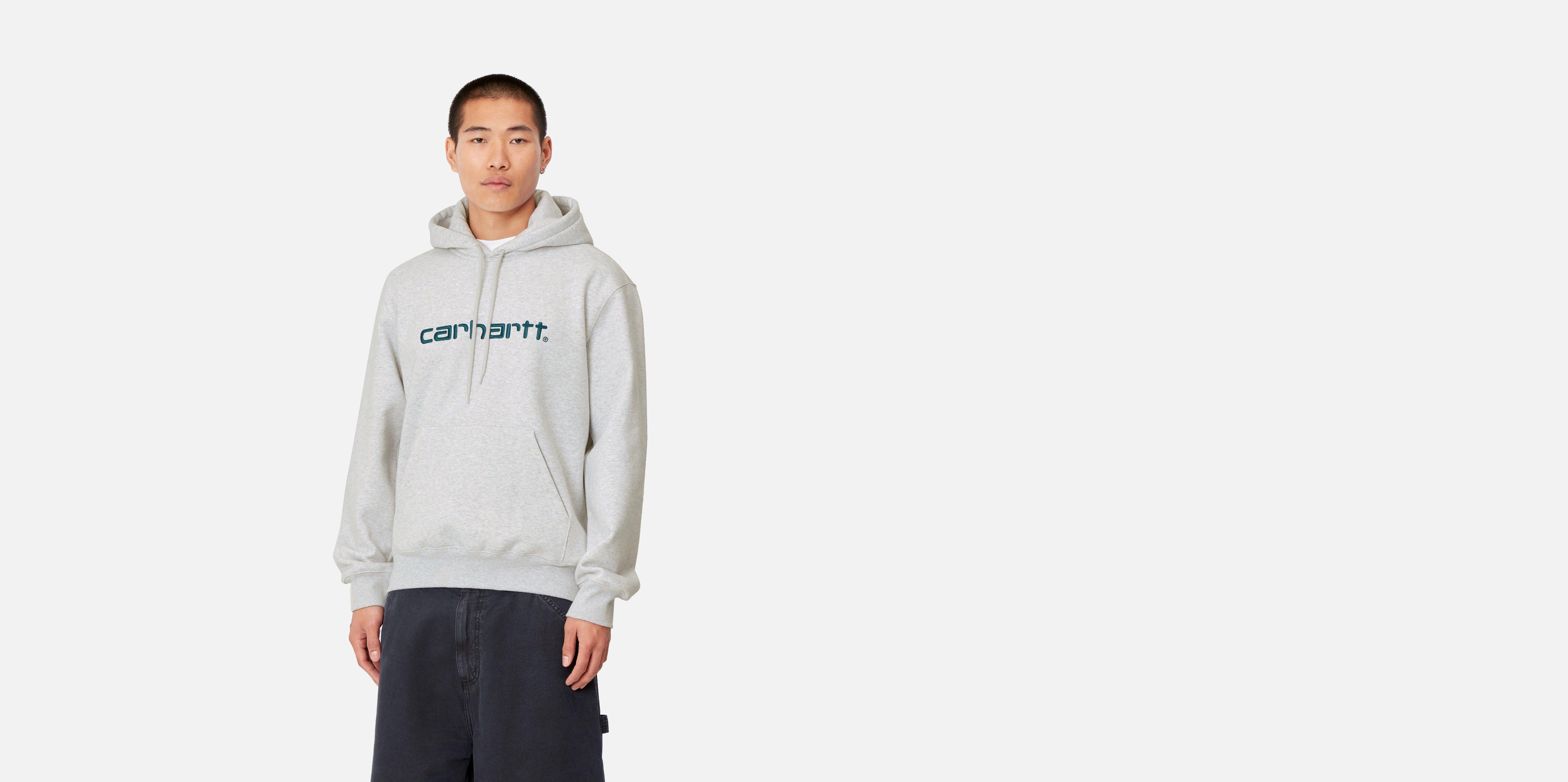 Carhartt WIP Hooded Carhartt Sweatshirt Ash Heather Duck Blue Official Online Store