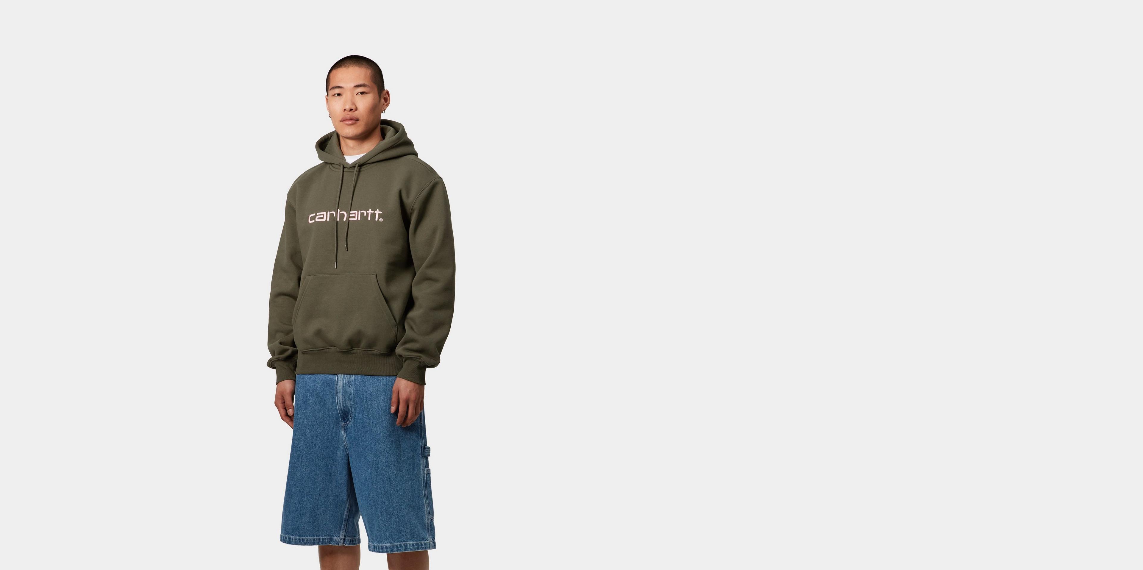 Carhartt WIP Hooded Carhartt Sweatshirt, Turtle / Air Pink