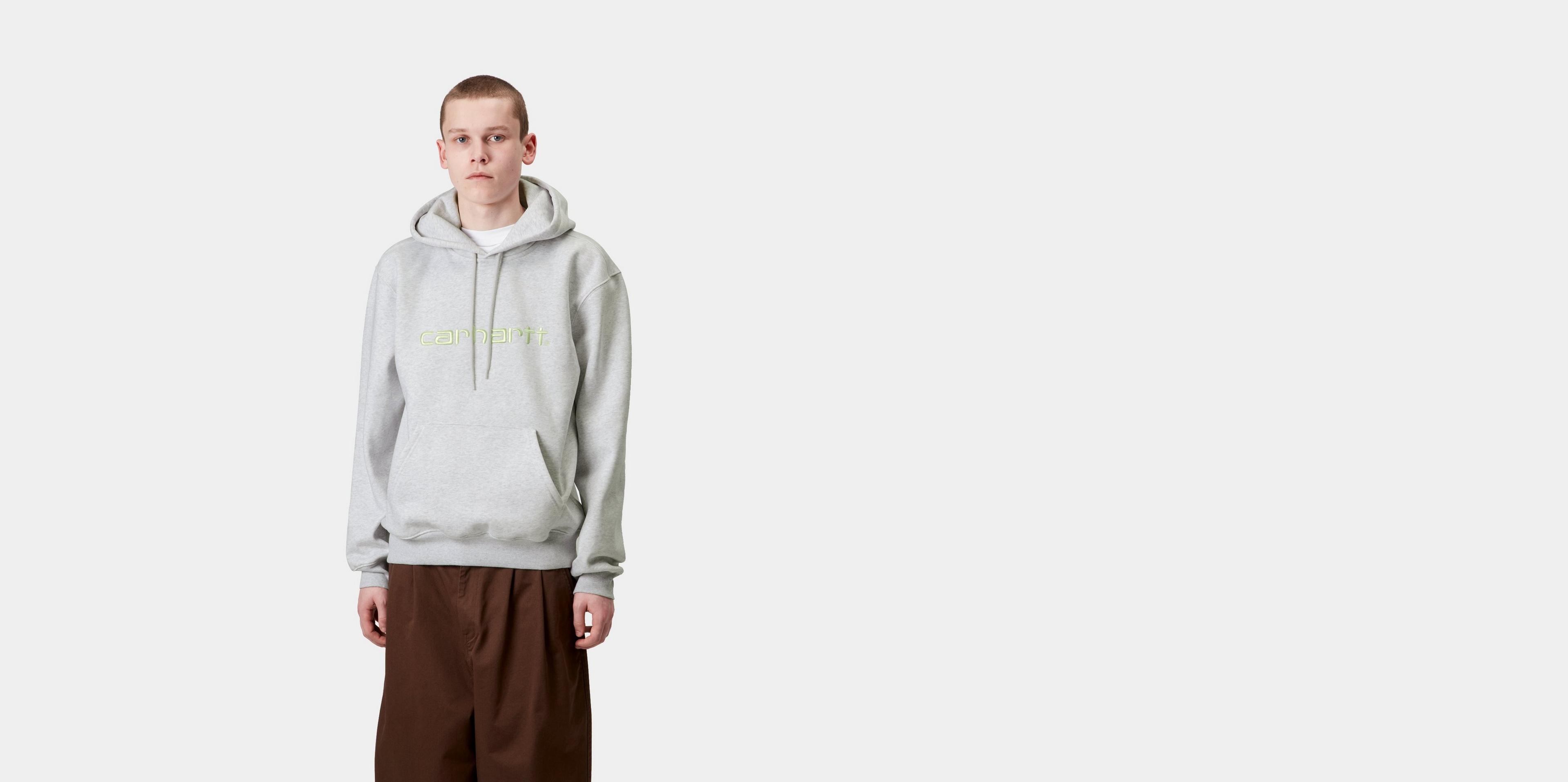 Carhartt WIP Hooded Carhartt Sweatshirt, Ash Heather / Air