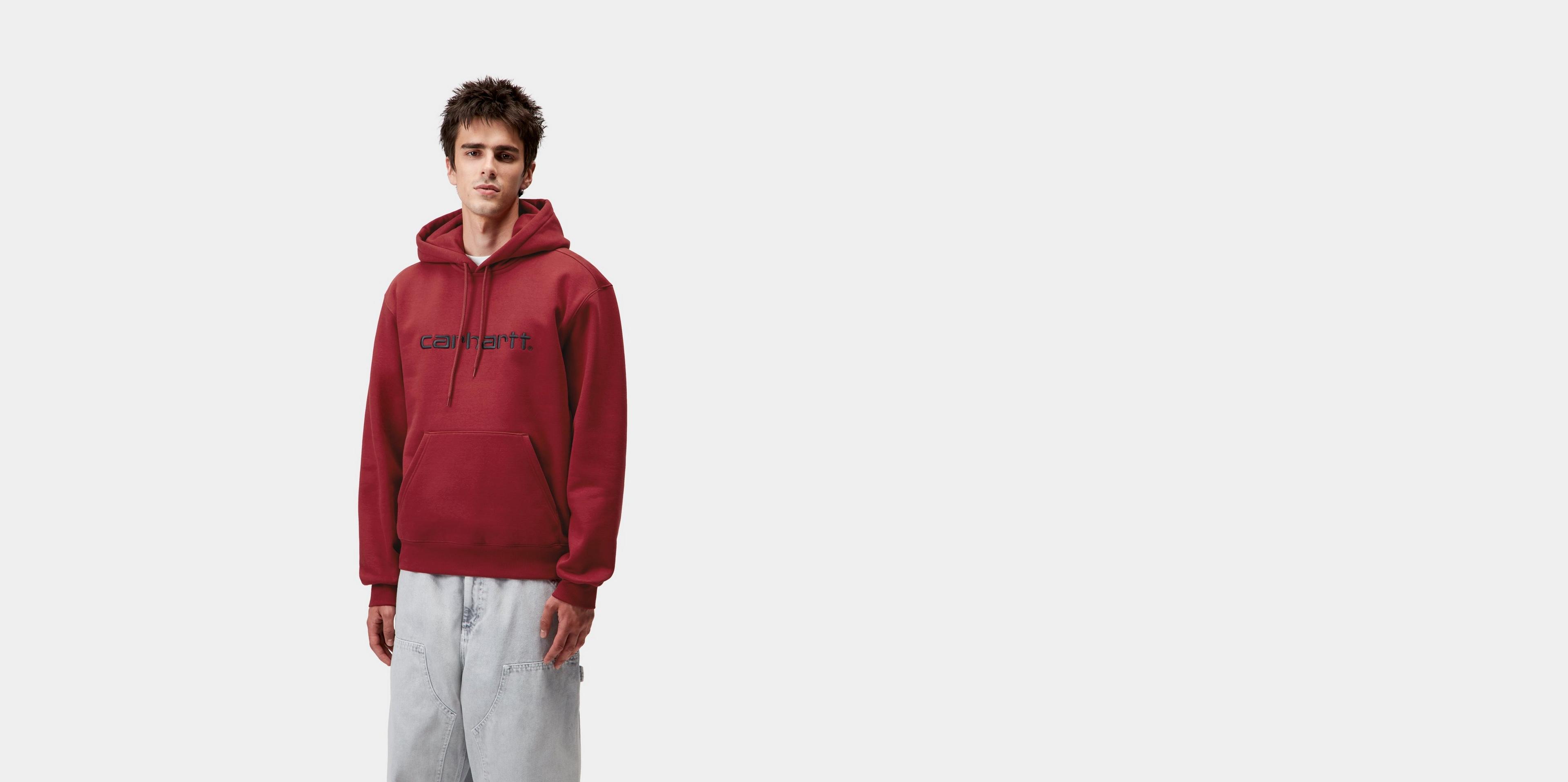 Carhartt WIP Hooded Carhartt Sweatshirt, Scarlet / Graphite