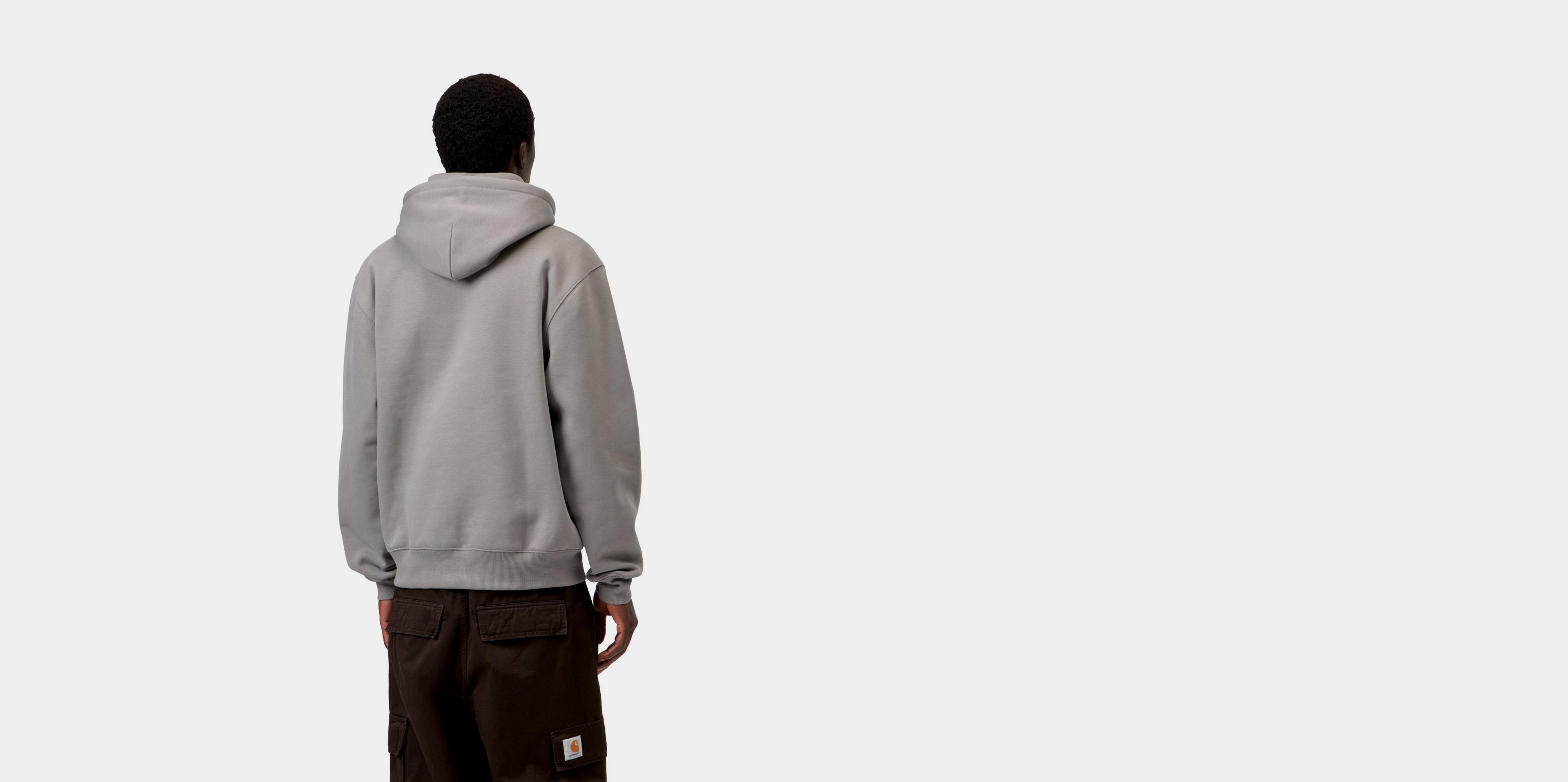 Carhartt WIP Hooded Carhartt Sweatshirt, Shady Grey / Dark Navy