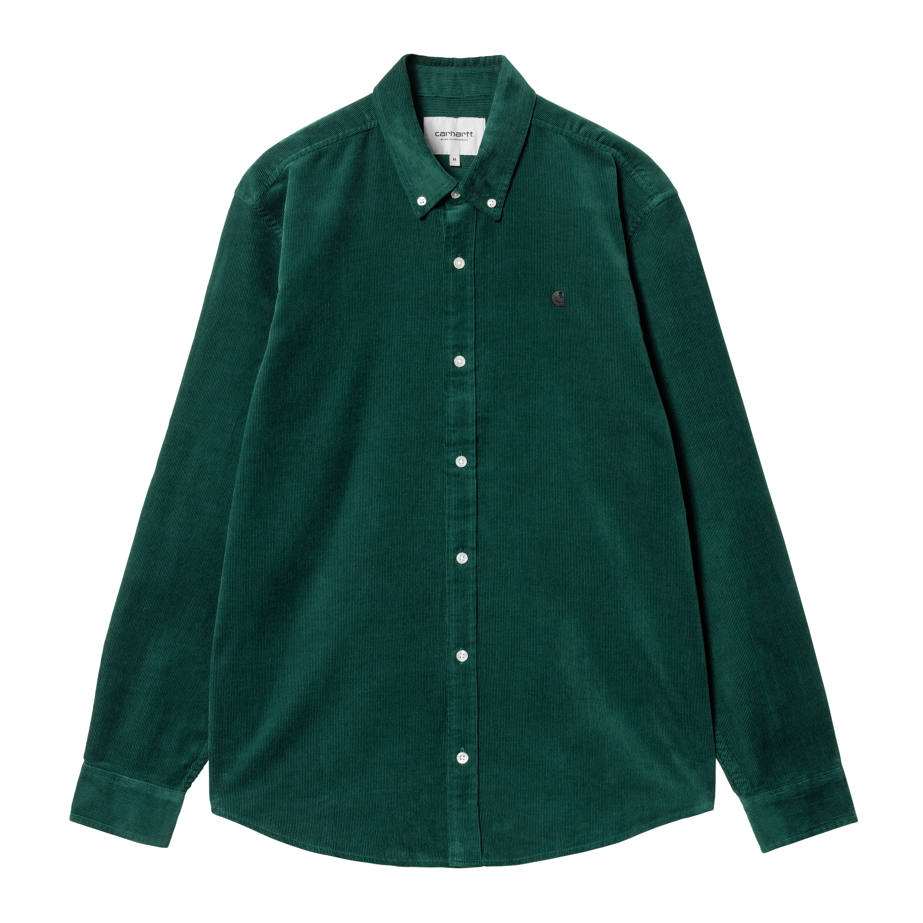 Carhartt WIP Long Sleeve Madison Fine Cord Shirt in Verde