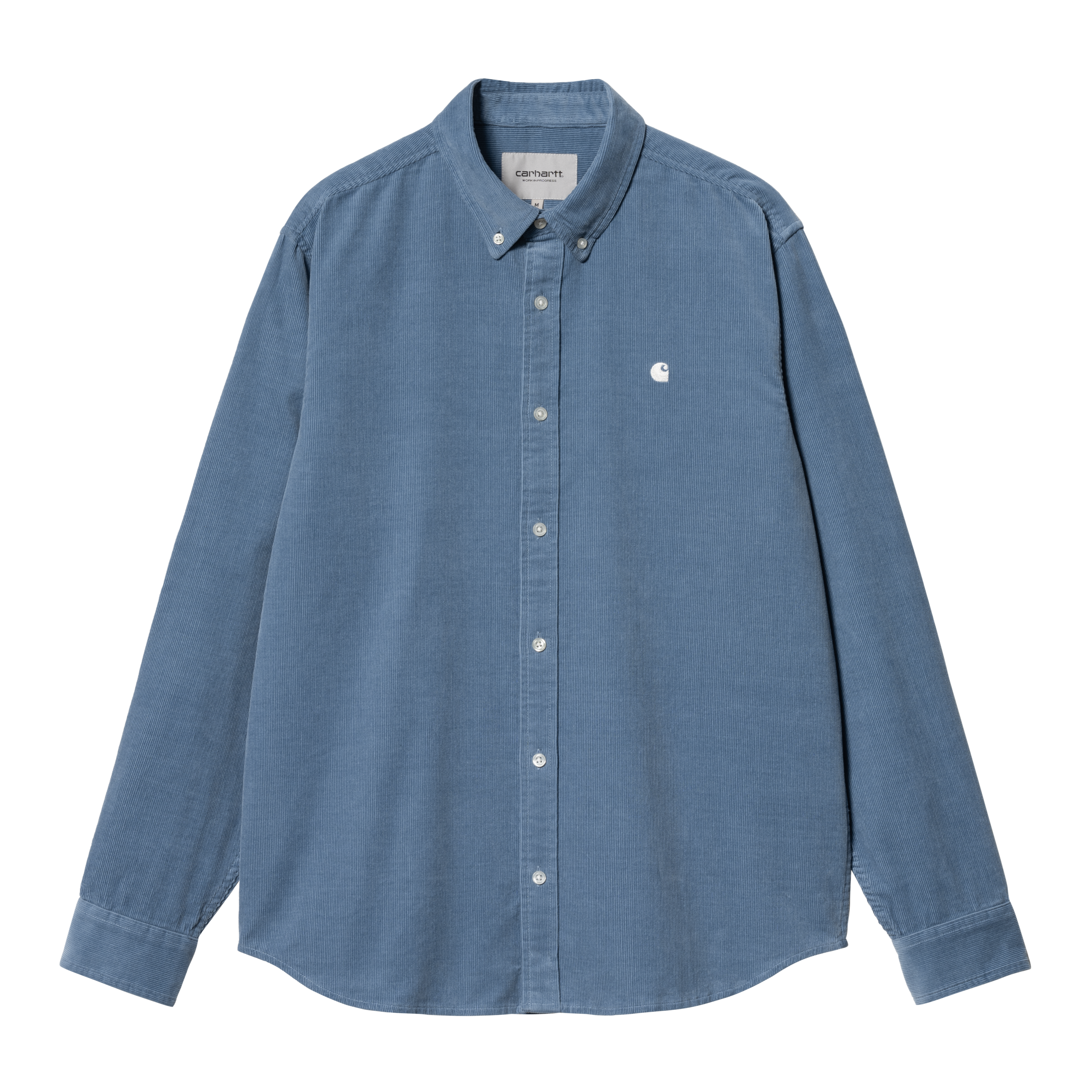 Carhartt WIP Long Sleeve Madison Fine Cord Shirt in Blu