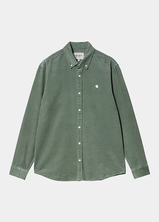 Carhartt WIP Long Sleeve Madison Fine Cord Shirt em Verde