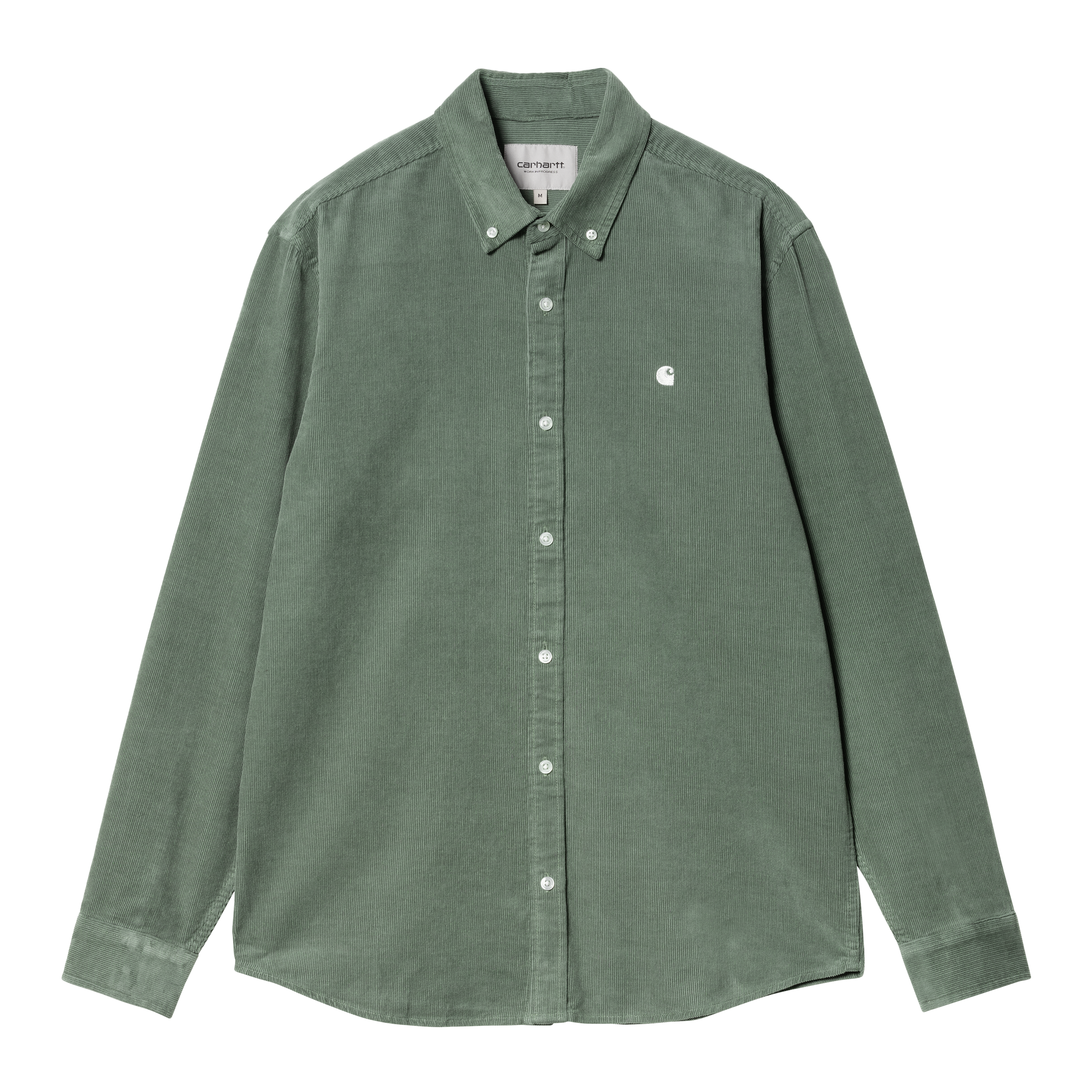 Carhartt WIP Long Sleeve Madison Fine Cord Shirt in Verde