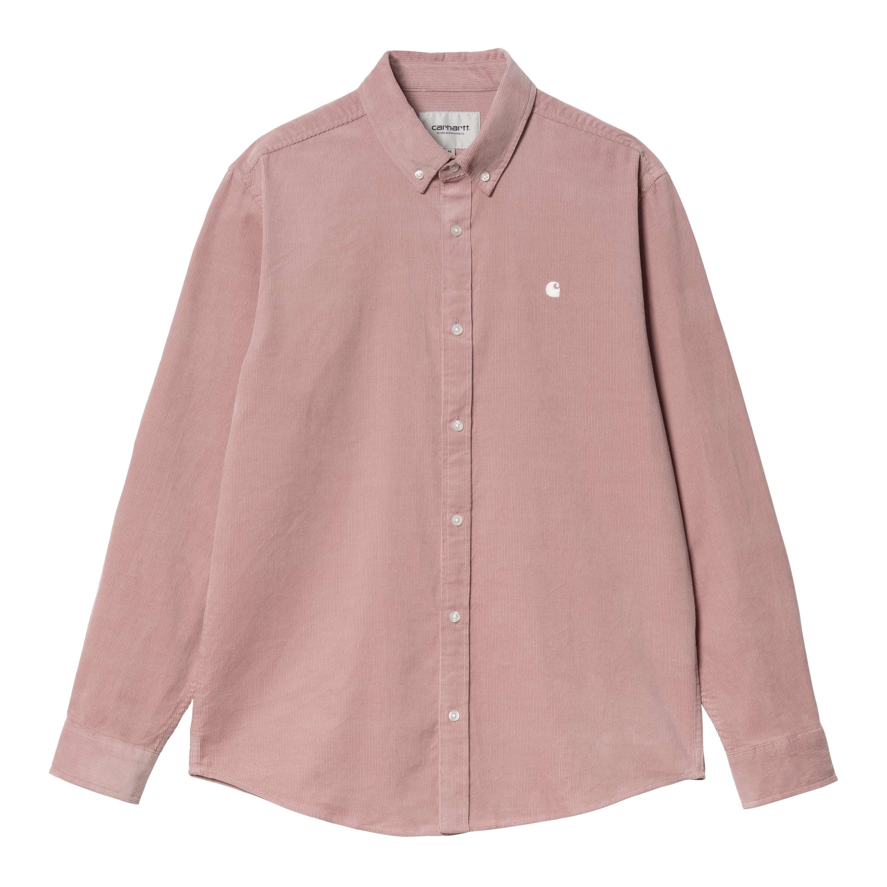 Carhartt WIP Long Sleeve Madison Fine Cord Shirt in Pink