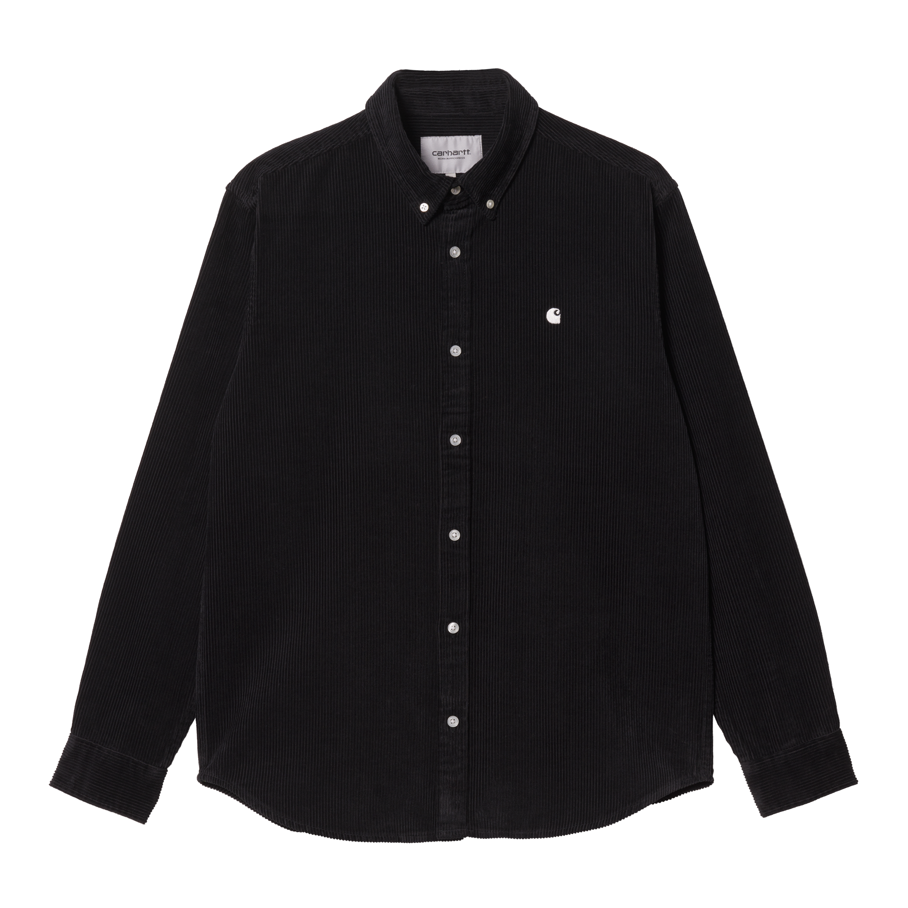 Carhartt WIP Long Sleeve Madison Fine Cord Shirt en Negro